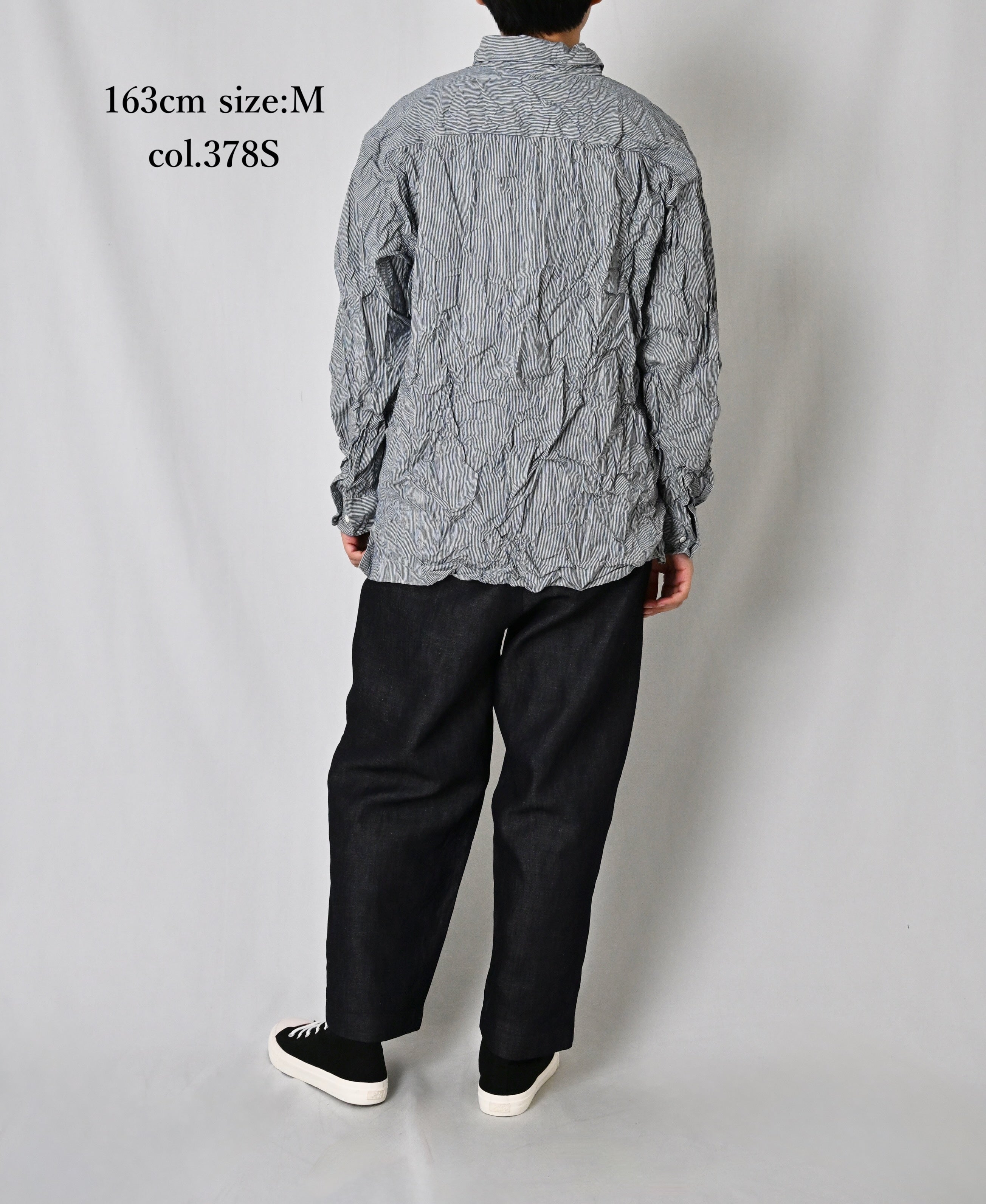 NVL2683SCW POPLIN STRIPE & CHECK WRINKLE REGULAR COLLAR L/SL SHIRTS
