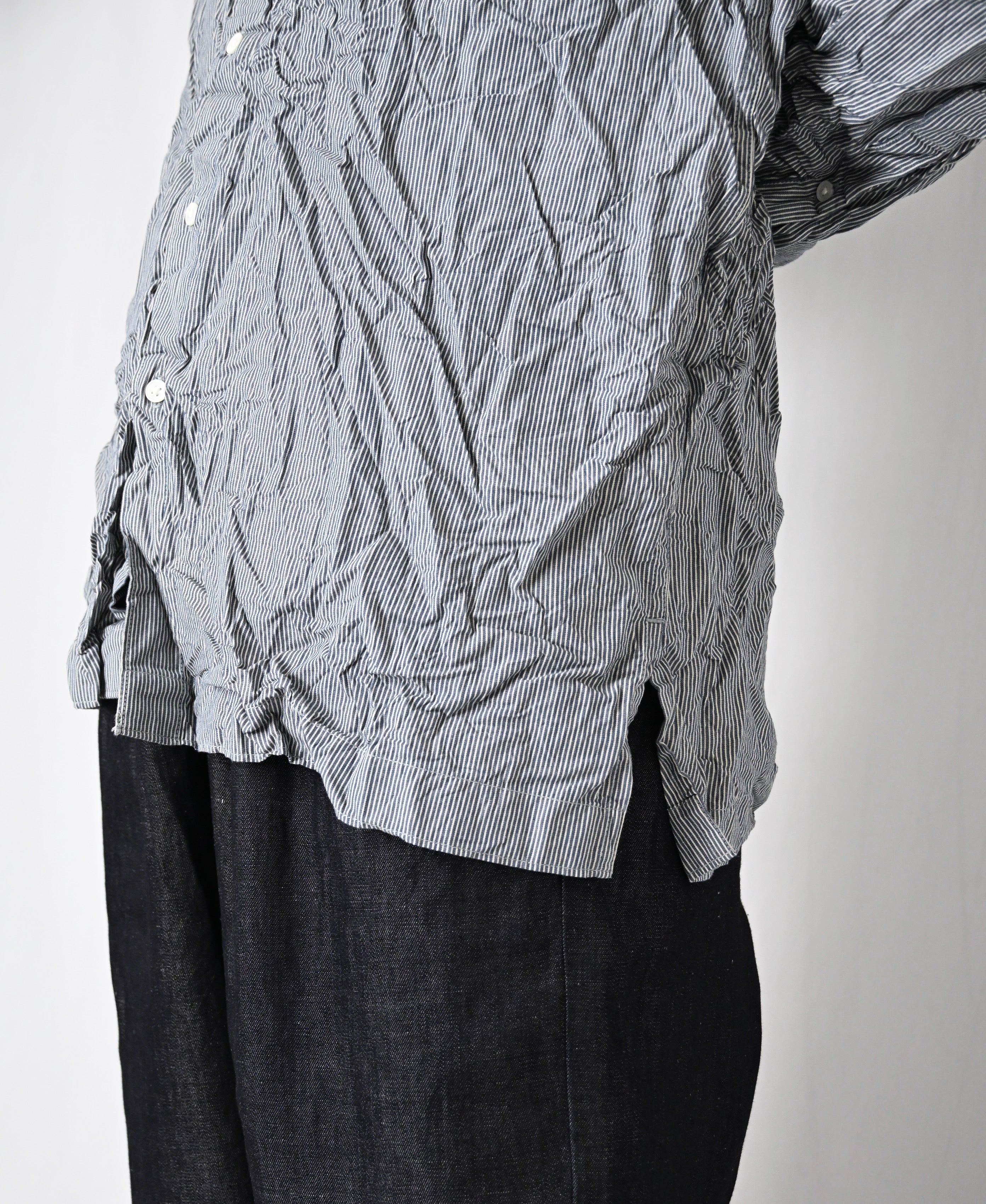 NVL2683SCW POPLIN STRIPE & CHECK WRINKLE REGULAR COLLAR L/SL SHIRTS