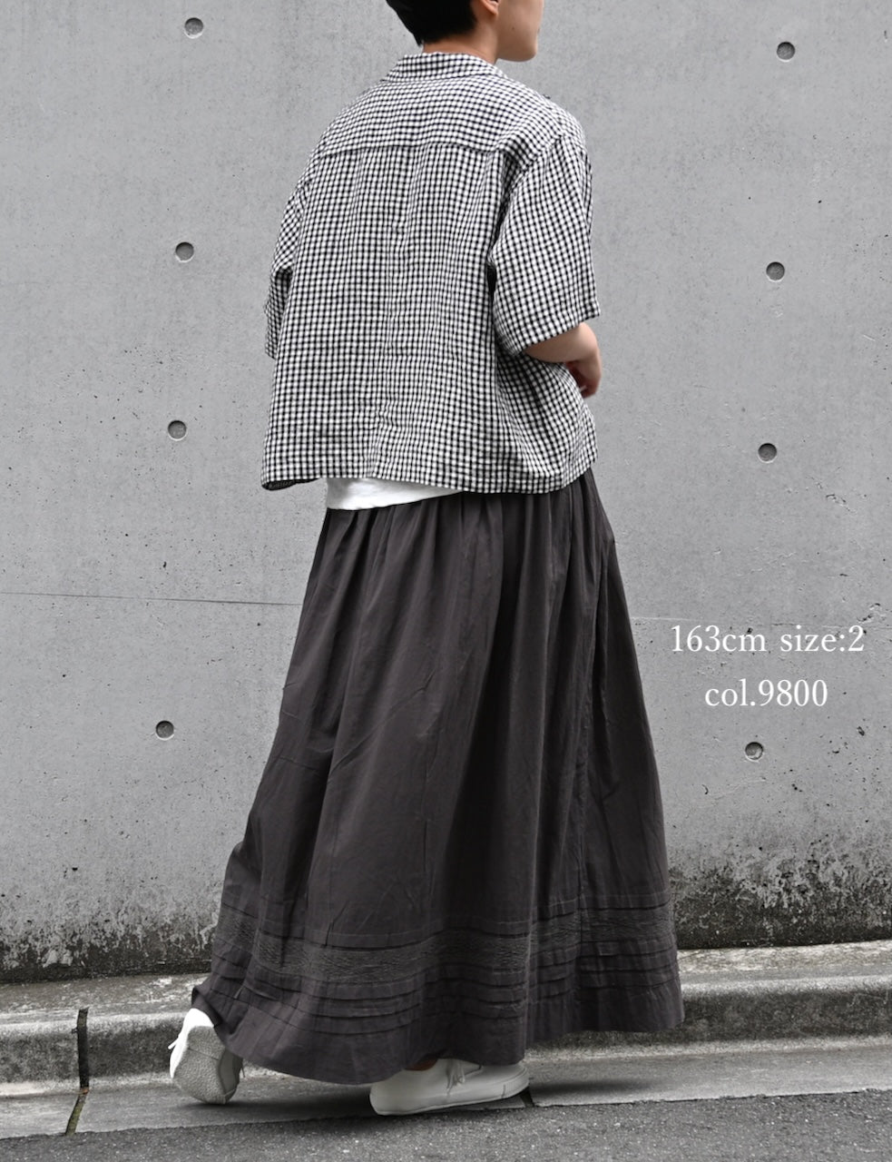 NSL26093 80s COTTON VOILE LACE GATHERED SKIRT