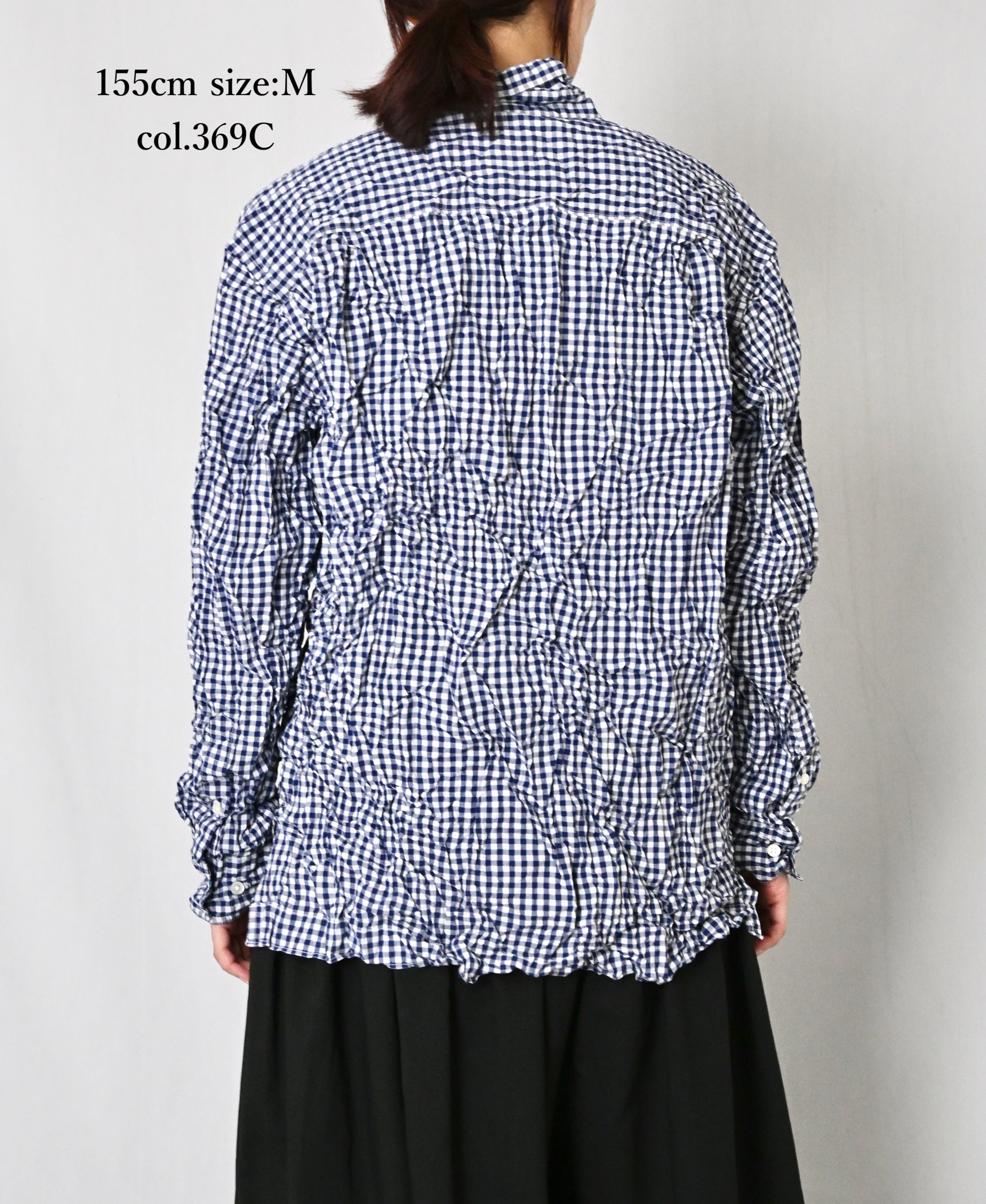 NVL2683SCW POPLIN STRIPE & CHECK WRINKLE REGULAR COLLAR L/SL SHIRTS