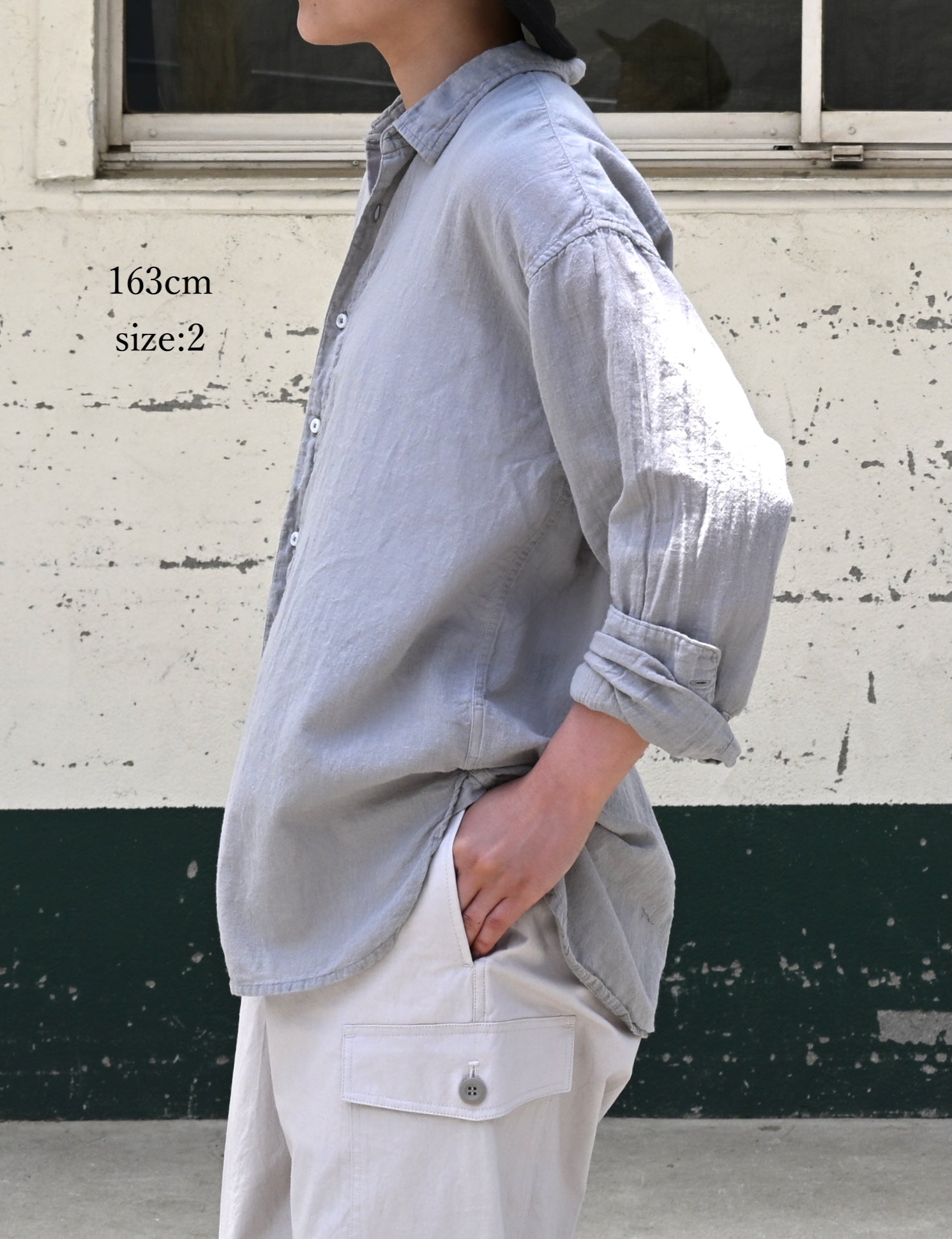 INAM2502G3D 30s GAUZE OVERDYE UTILITY REGULAR COLLAR SHIRT