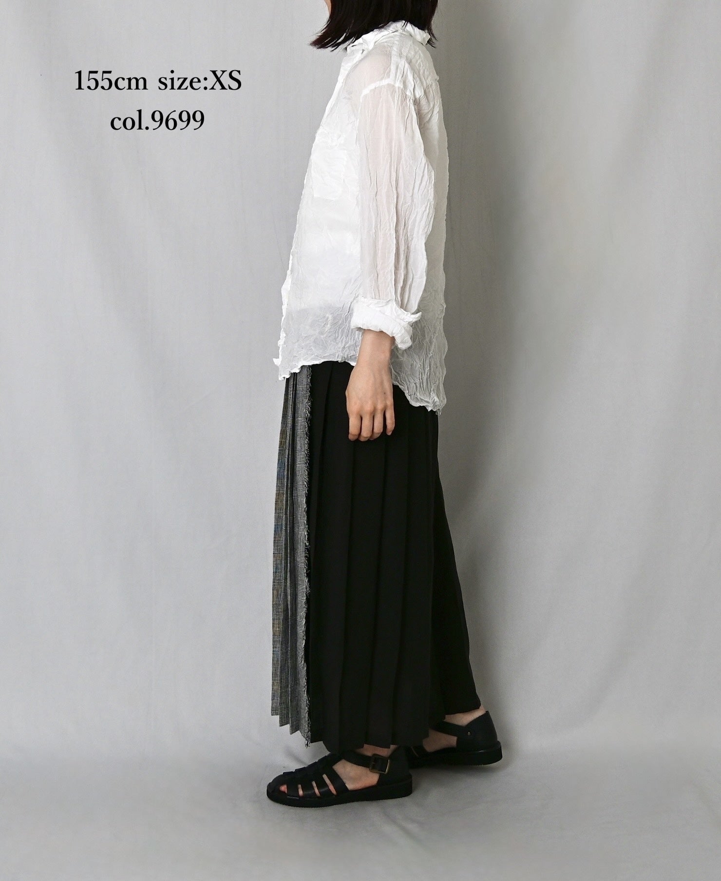 NOD2501PW ILISH LINEN LOW WAIST PLEATS WRAP SKIRT LENGTH 80cm