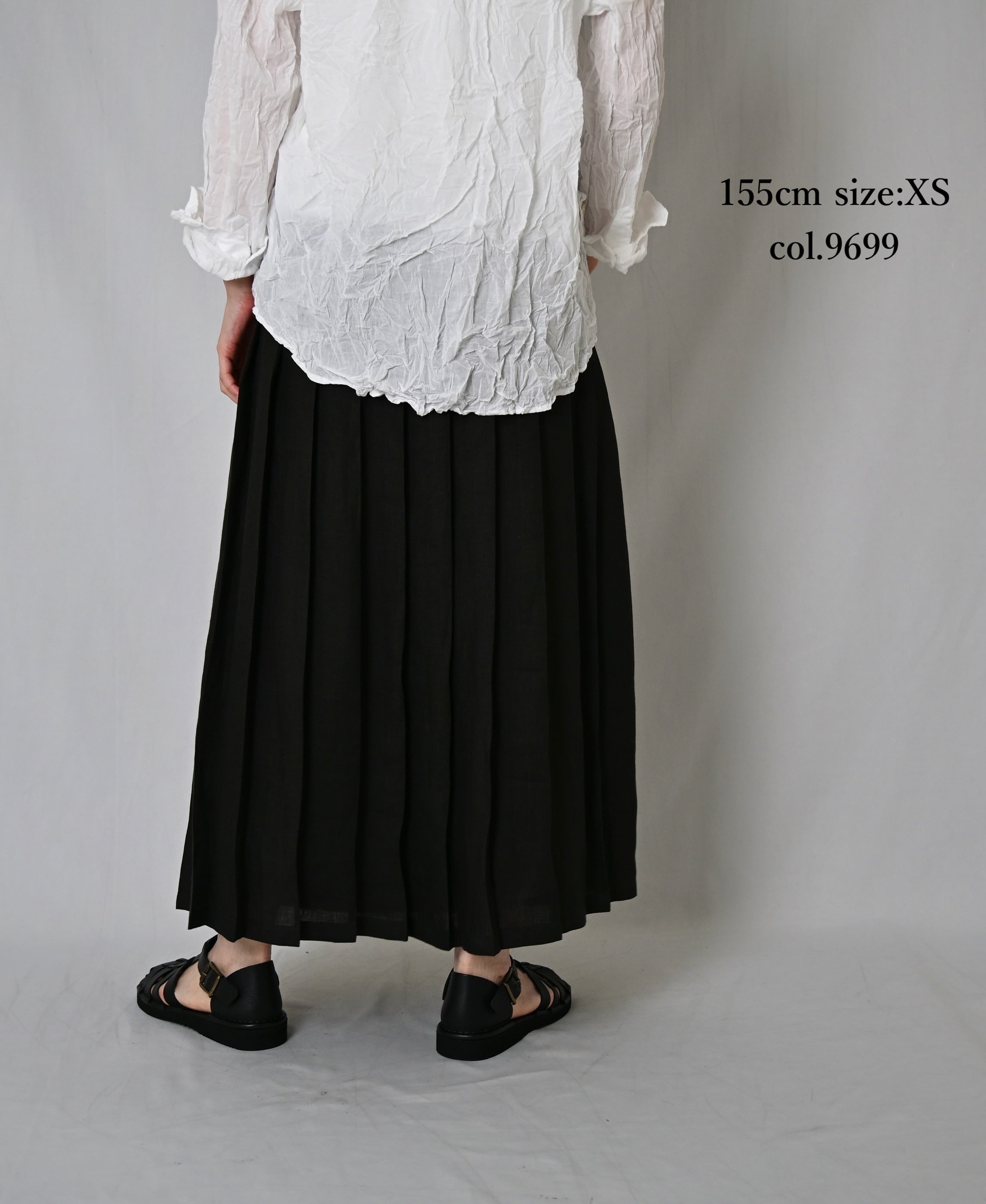 NOD2501PW ILISH LINEN LOW WAIST PLEATS WRAP SKIRT LENGTH 80cm