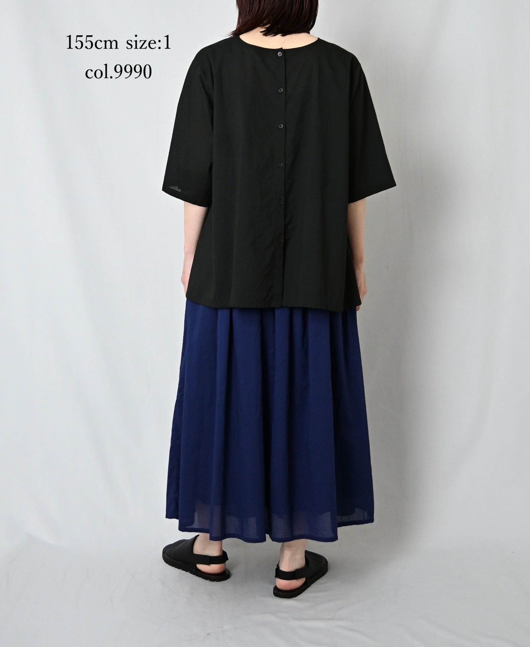 NSL26006 60s CAMBRIC PLAIN BACK OPENING SMOCK