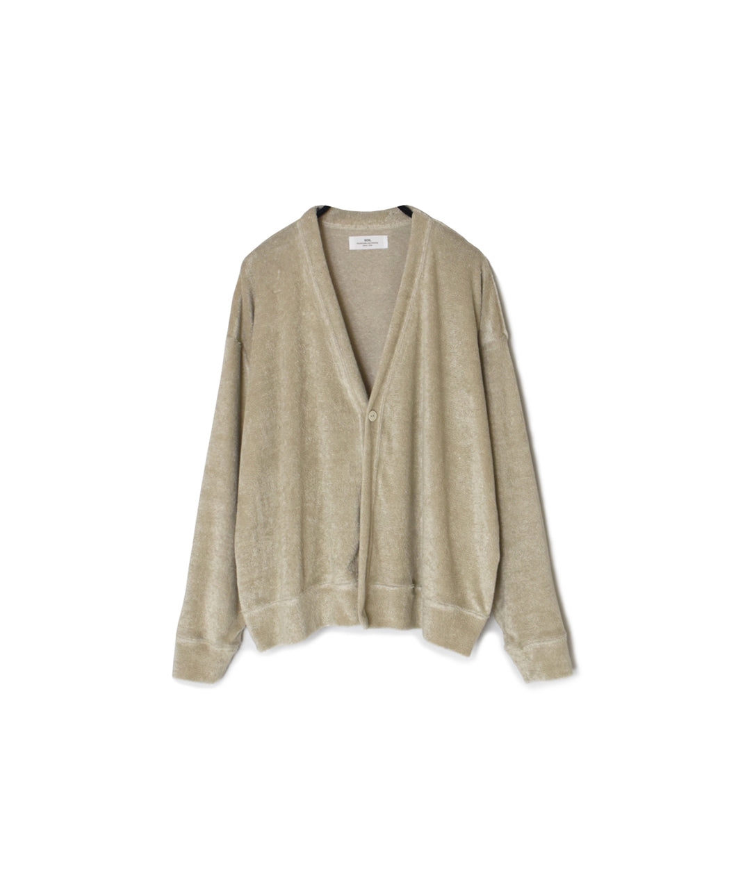 GNSL26031 LINEN/POLYESTER PILE V-NECK 1BUTTON CARDIGAN