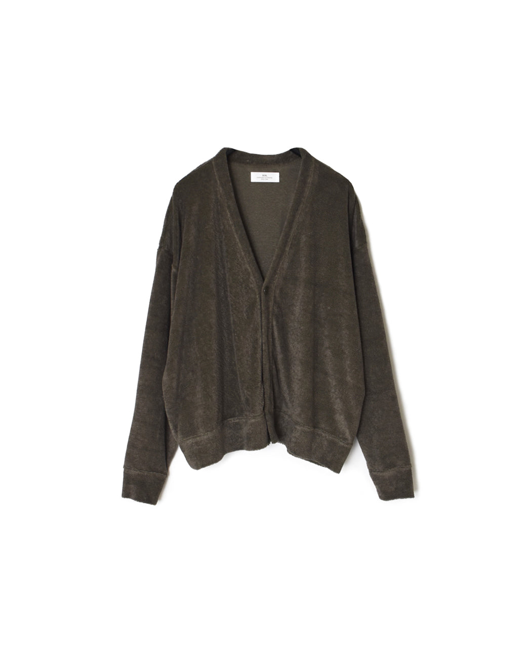 GNSL26031 LINEN/POLYESTER PILE V-NECK 1BUTTON CARDIGAN