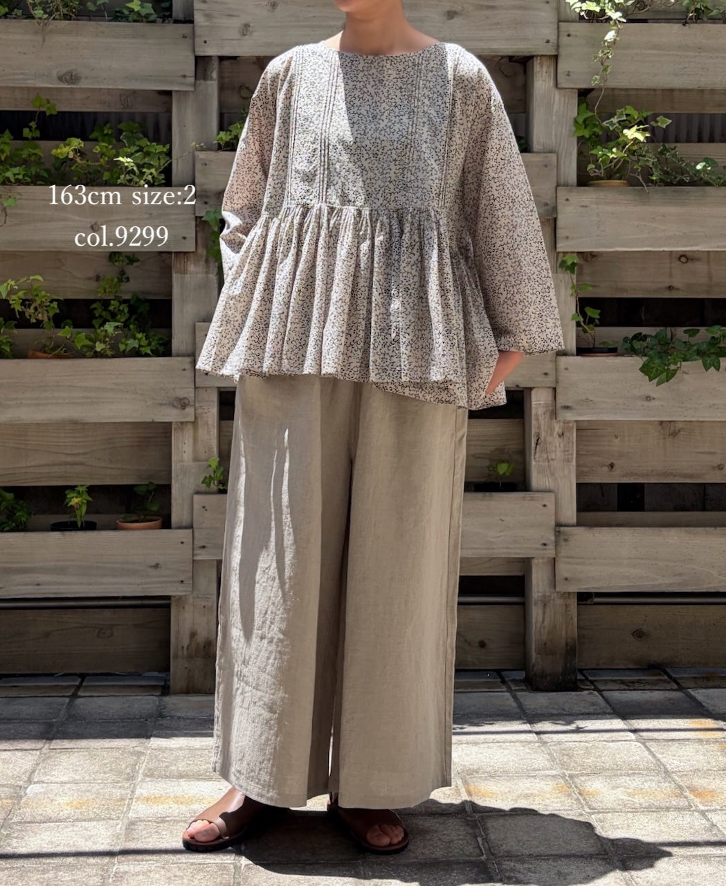 INMDS26121 POWER LOOM COTTON VOILE ARABESQUE HAND SCREEN PRINT RAJASTHAN TUCK GATHERED 3/4SL PULLOVER