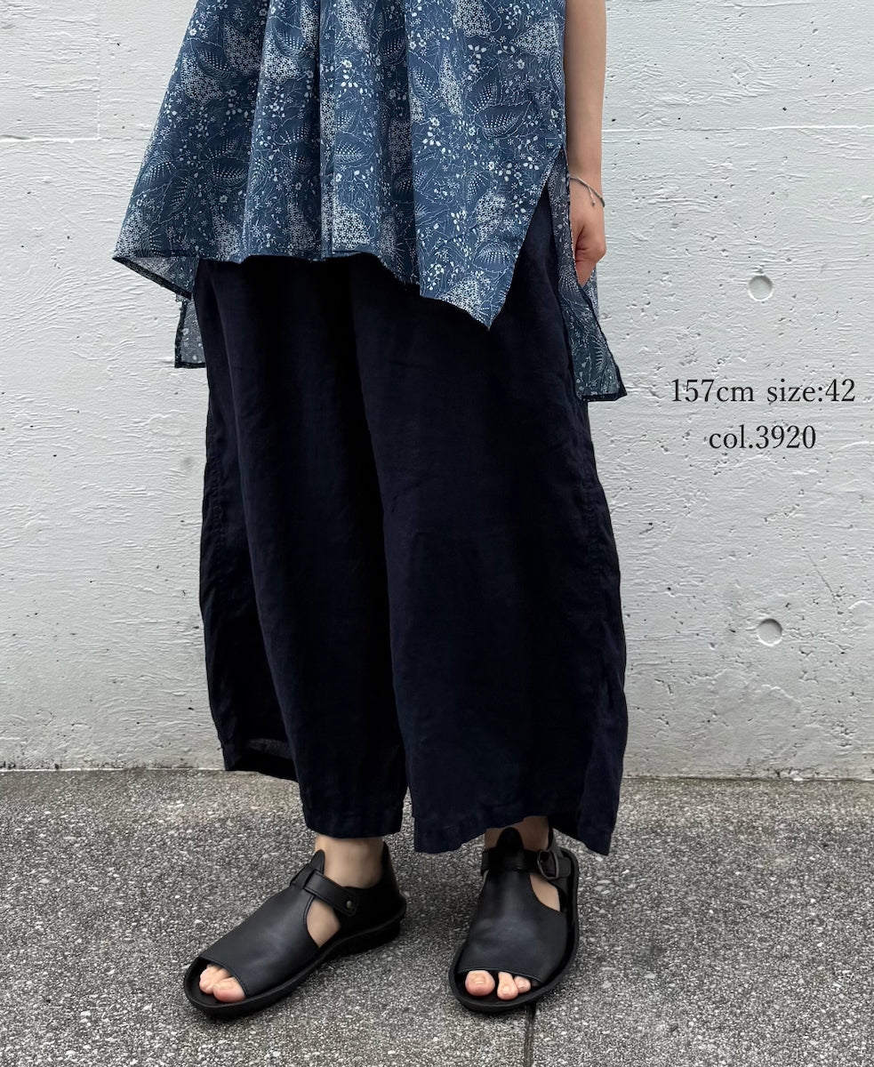 LNHT1713L LINEN PLAIN OVERDYE EASY PANTS
