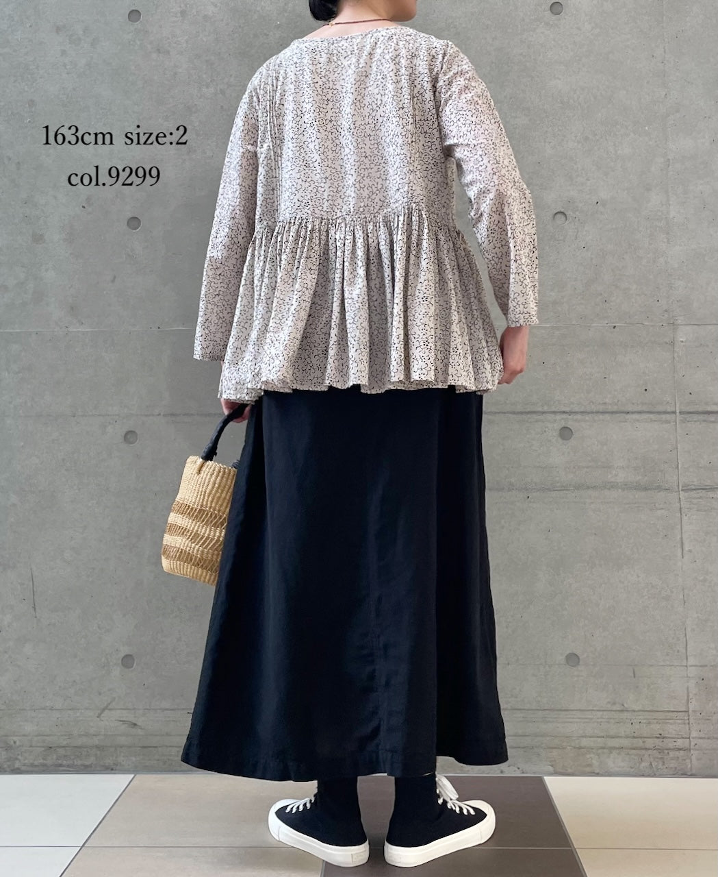 NMDS26121 POWER LOOM CO VOILE ARABESQUE HAND SCREEN PRINT RAJASTHAN TUCK GATHERED 3/4SL PULLOVER