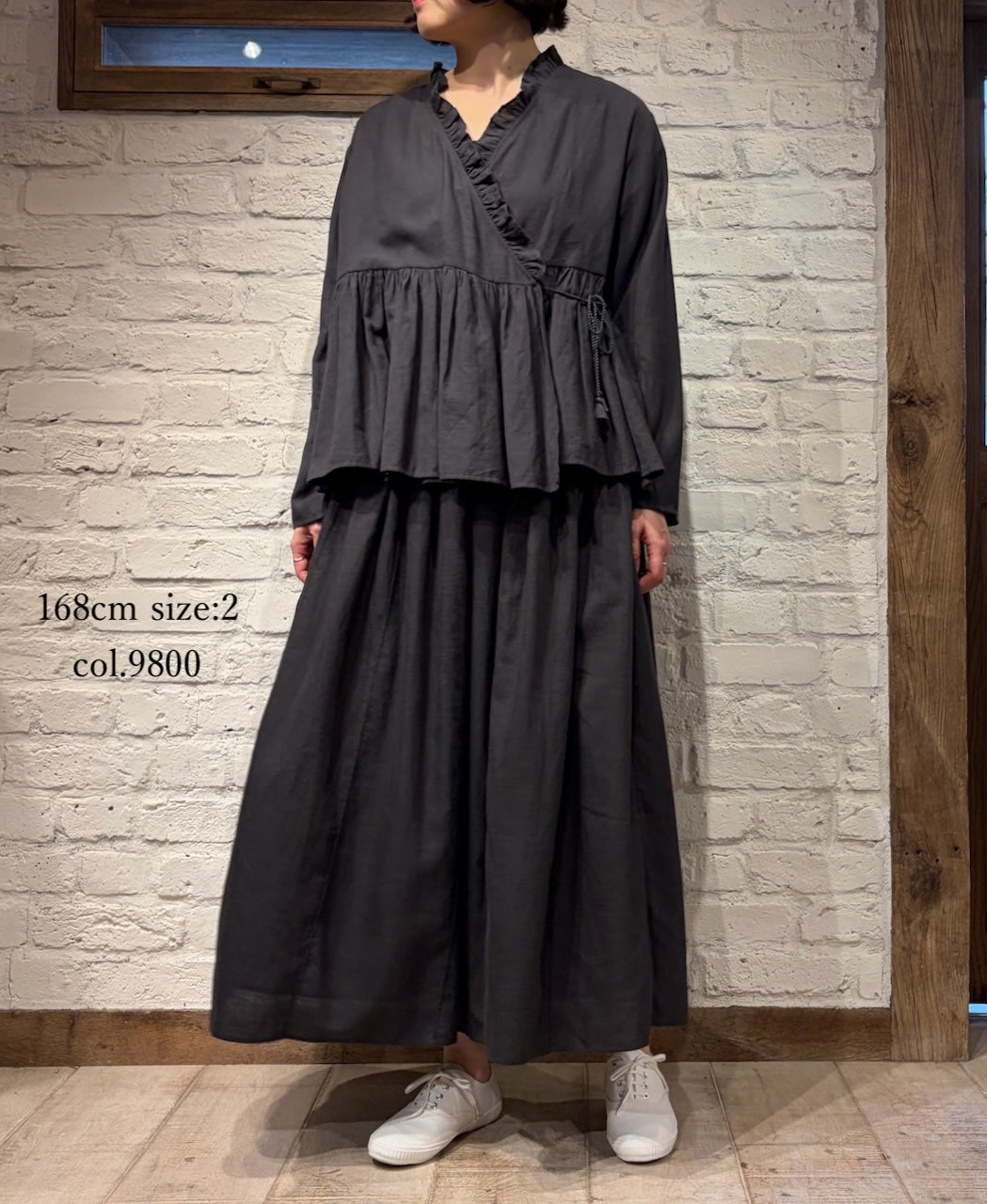 INMDS26705 TWILL COTTON KHADI PLAIN GATHERED SKIRT