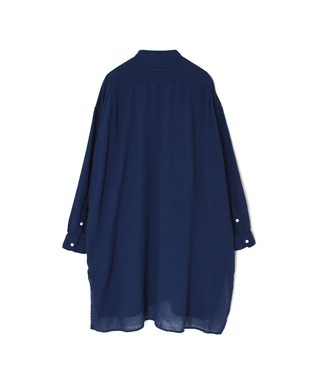 INAM2503G3D 30s GAUZE OVERDYE UTILITY BANDED COLLAR LONG SHIRT