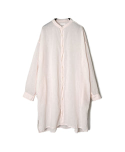 INAM2503G3D 30s GAUZE OVERDYE UTILITY BANDED COLLAR LONG SHIRT