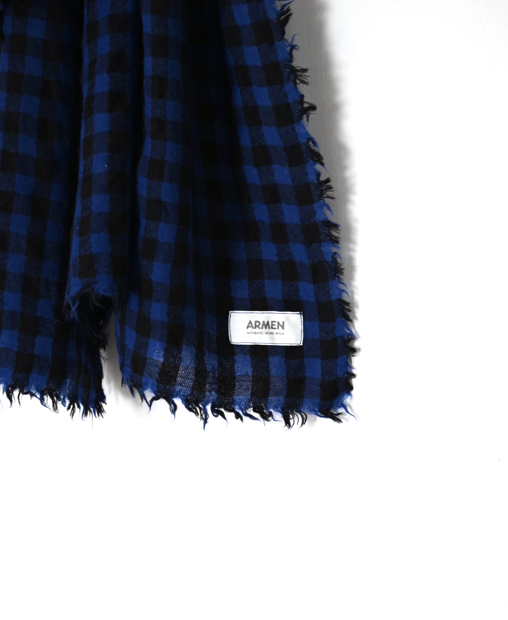 INAM2571 WOOL GINAGHAM CHECK STOLE 70x190cm