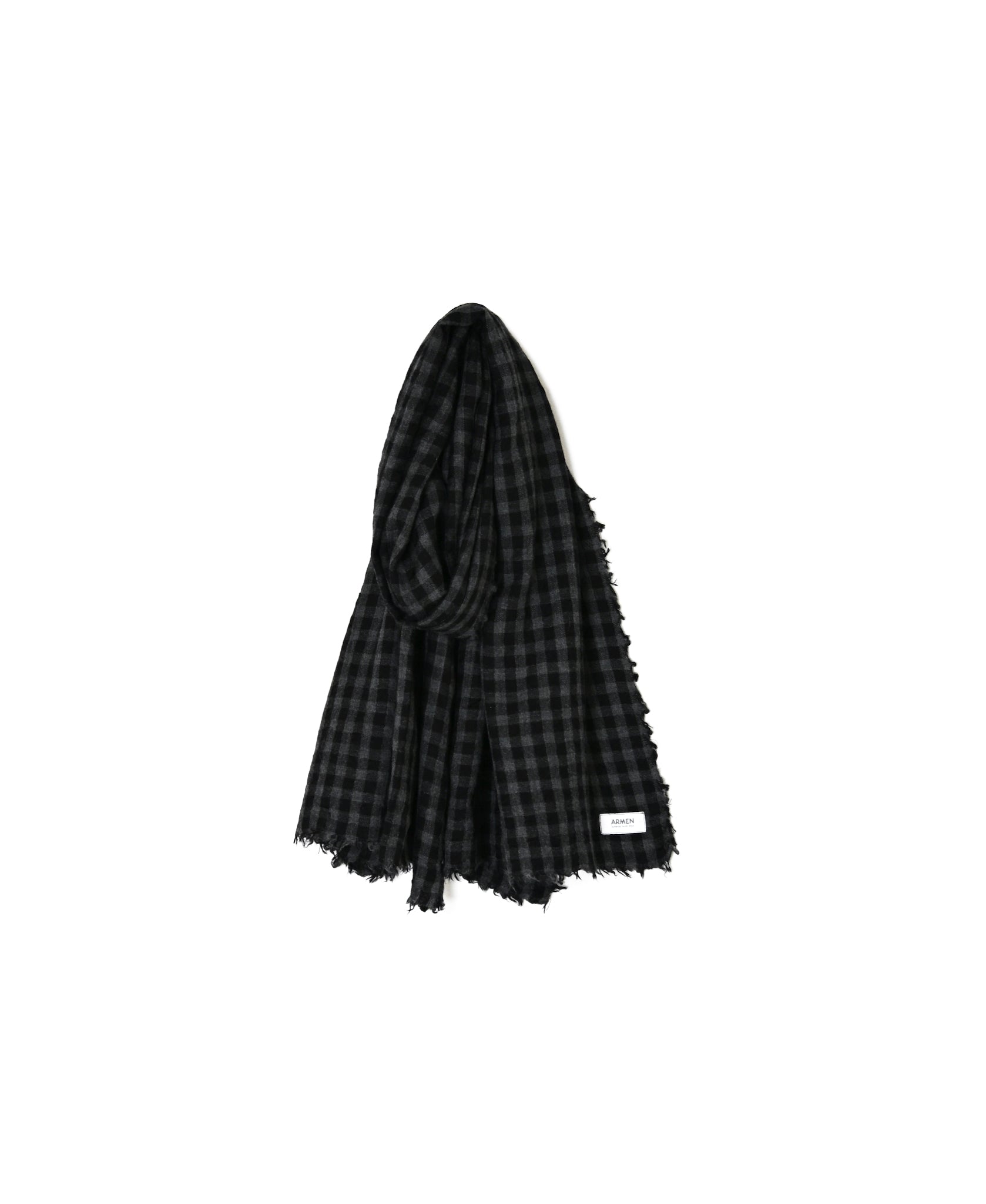 INAM2571 WOOL GINAGHAM CHECK STOLE 70x190cm