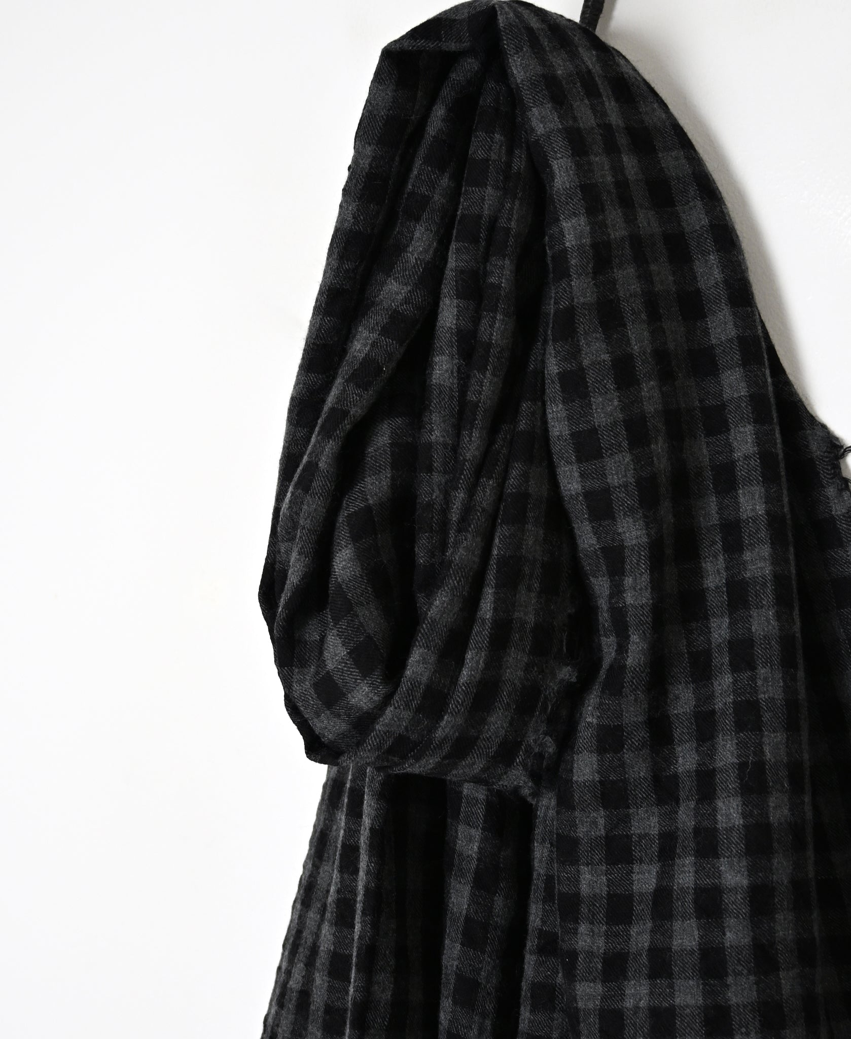 INAM2571 WOOL GINAGHAM CHECK STOLE 70x190cm
