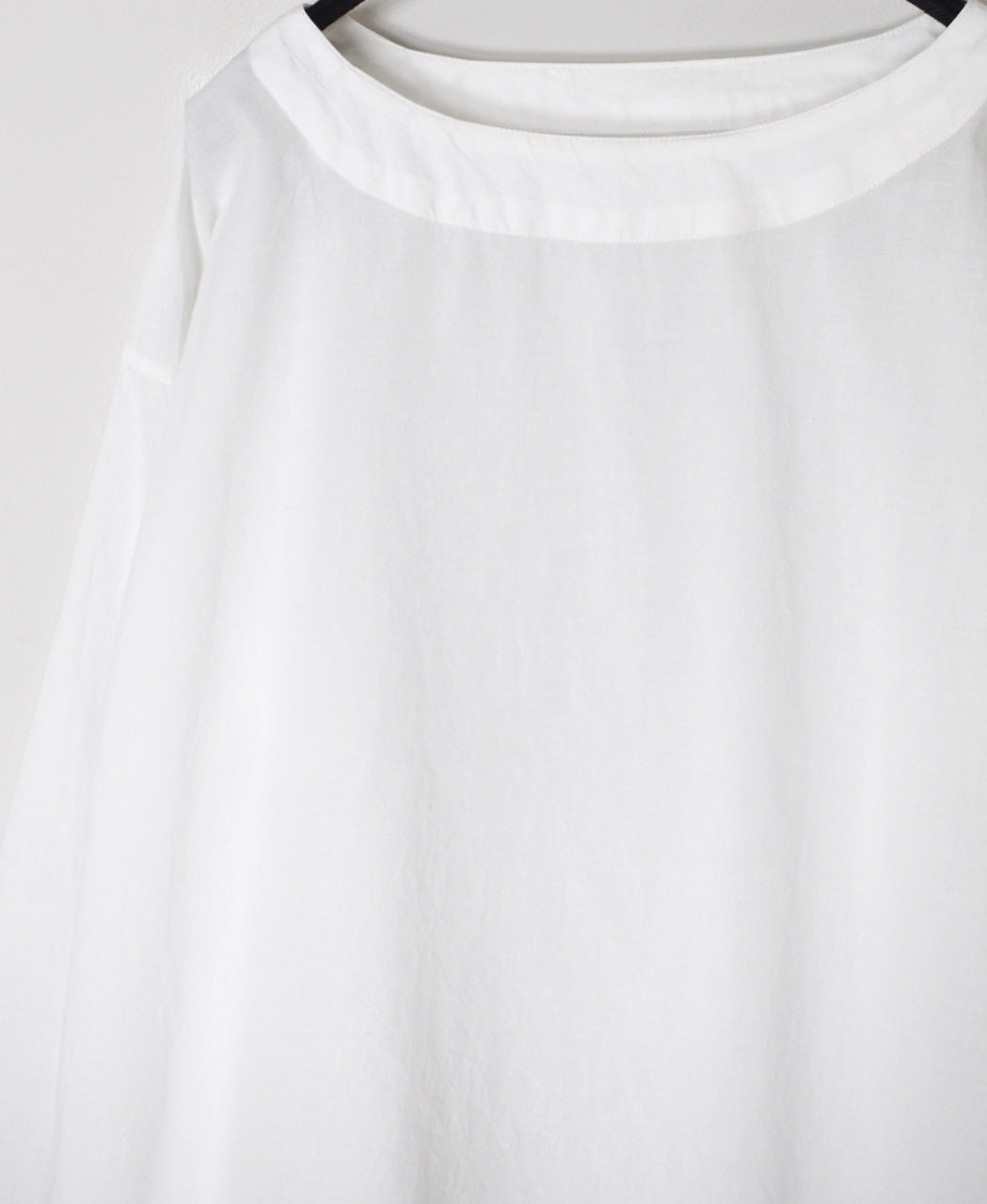 INAM2623 60s COTTON LAWN WASH BOAT NECK SMOCK