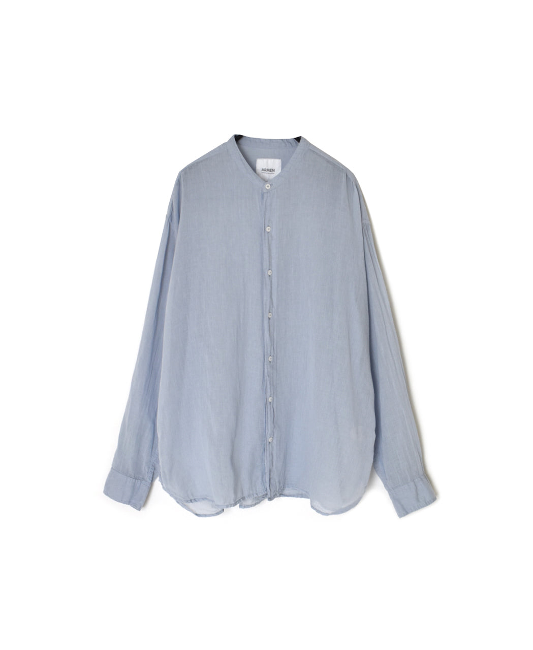 INAM2641GD 60s SINGLE GAUZE PLAIN OVERDYE UTILITY BANDED COLLAR SHIRT