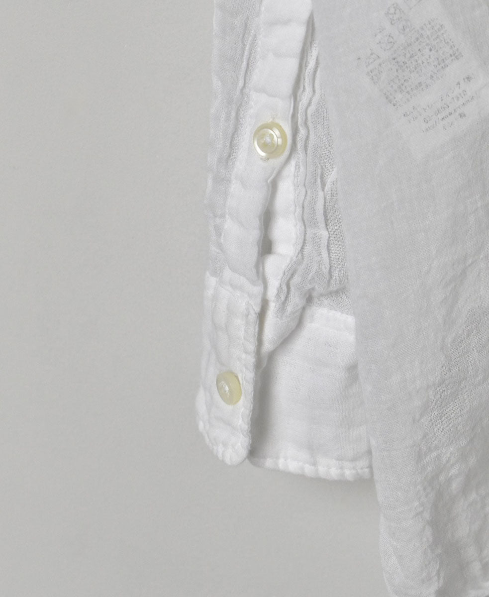 INAM2641GD 60s SINGLE GAUZE PLAIN OVERDYE UTILITY BANDED COLLAR SHIRT