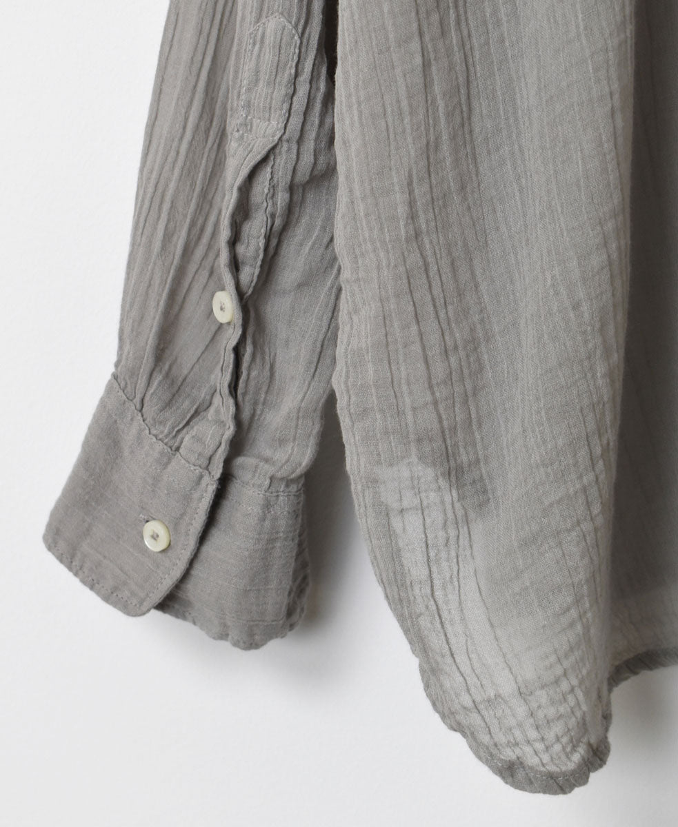INAM2641GD 60s SINGLE GAUZE PLAIN OVERDYE UTILITY BANDED COLLAR SHIRT