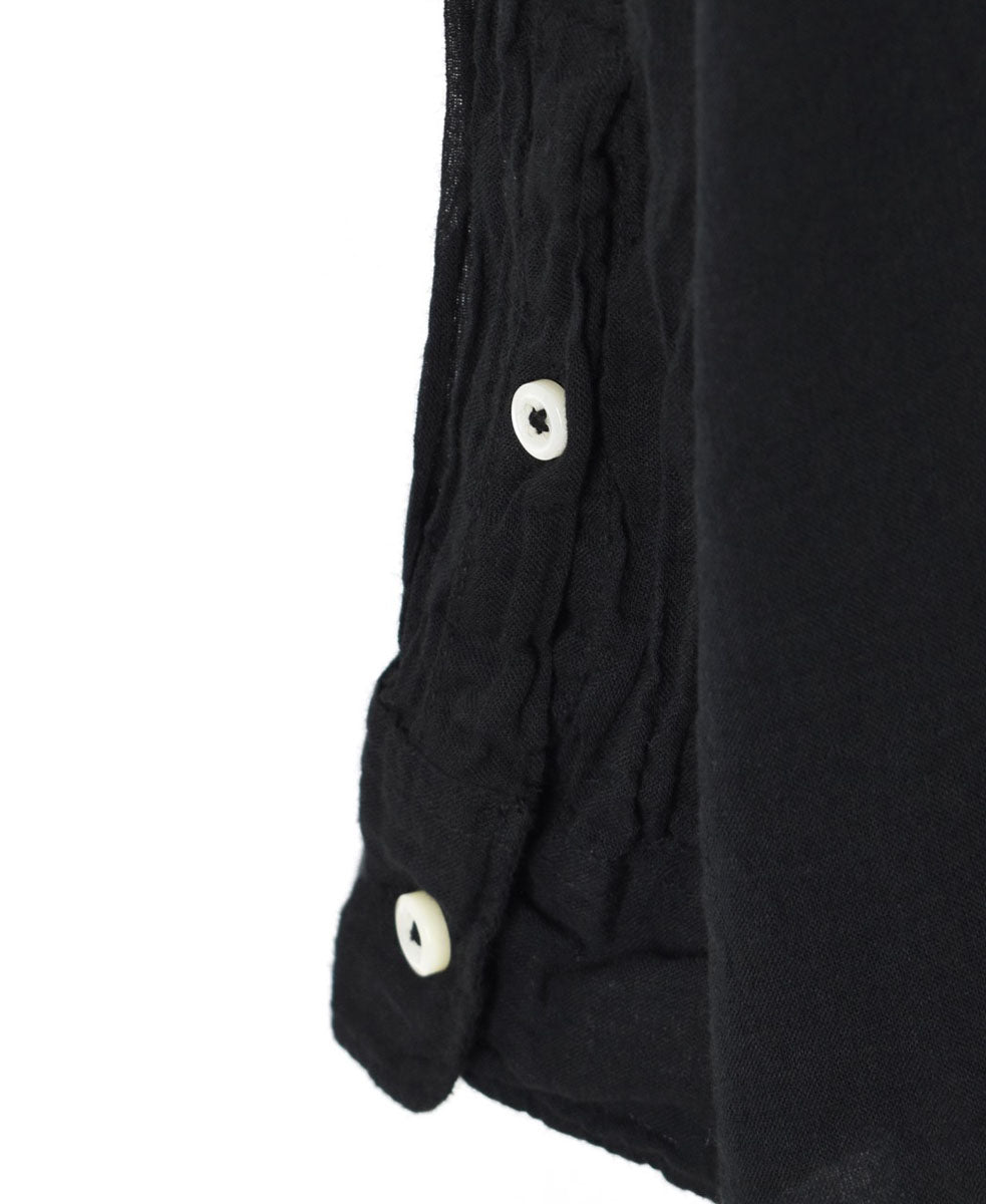 INAM2643GD 60s SINGLE GAUZE PLAIN OVERDYE UTILITY BANDED COLLAR LONG SHIRT