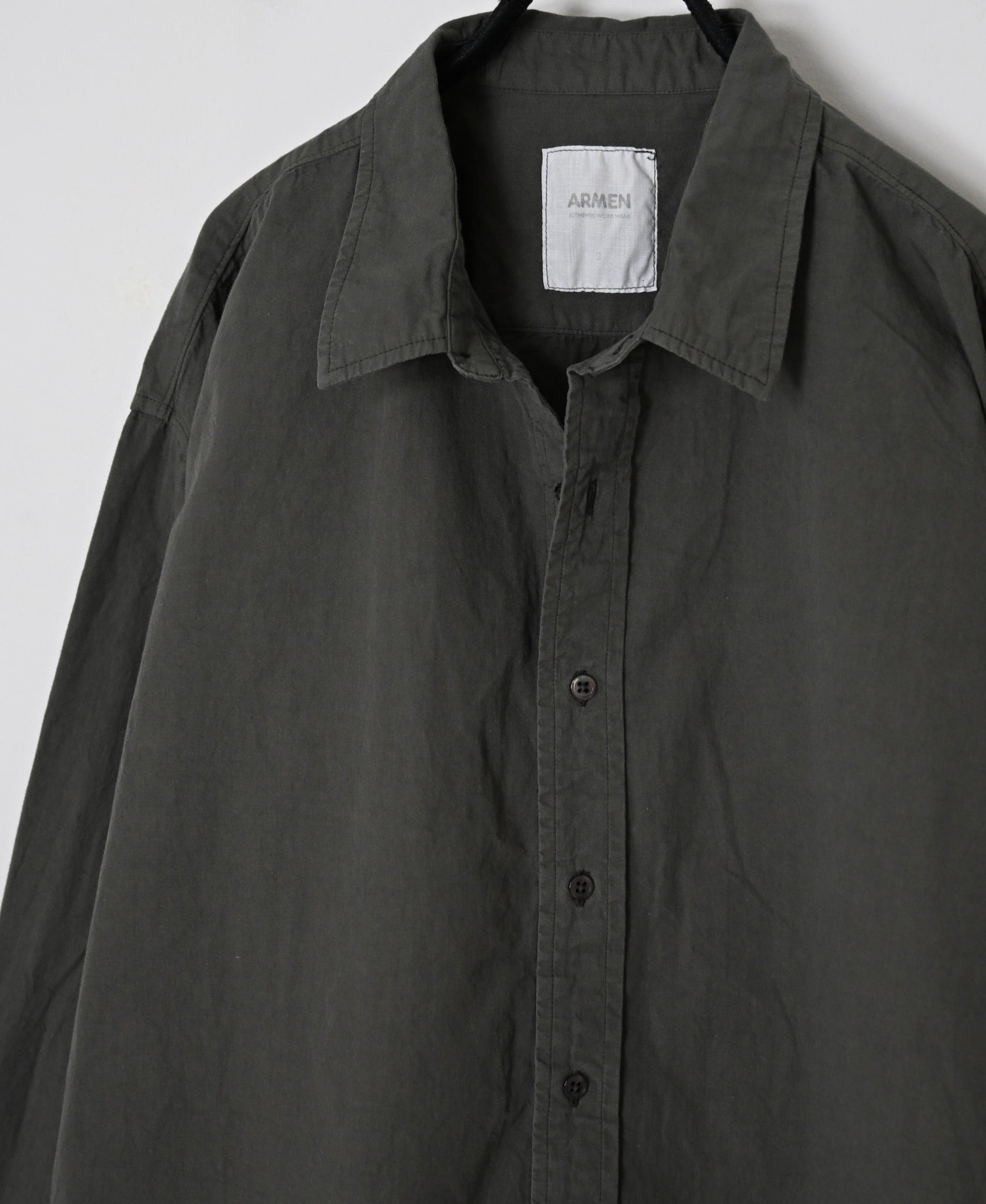 INAM2651PD 40s POPLIN OVERDYE UTILITY REGULAR COLLAR SHIRT
