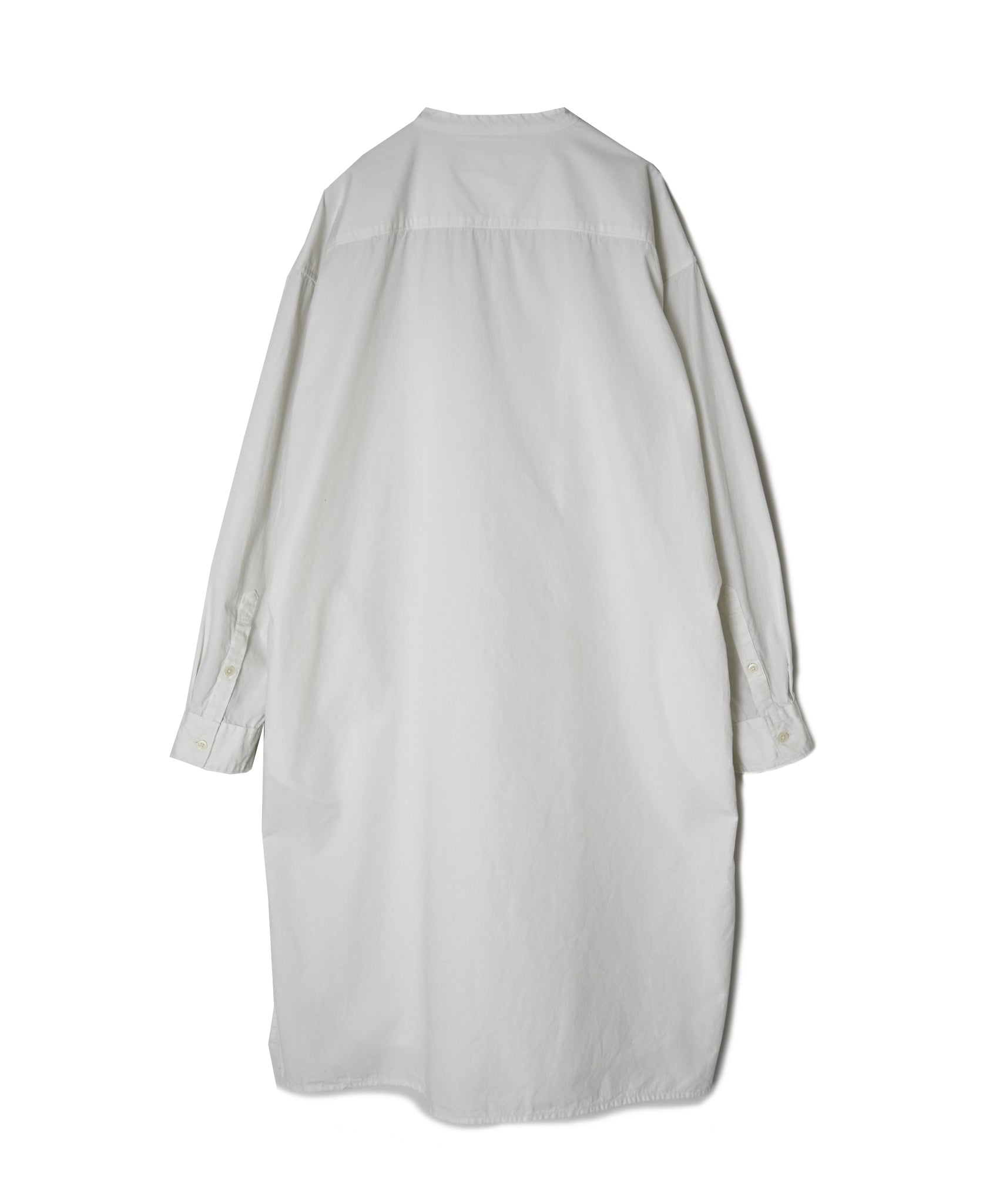 INAM2652PD 40s POPLIN OVERDYE UTILITY BANDED COLLAR LONG SHIRT