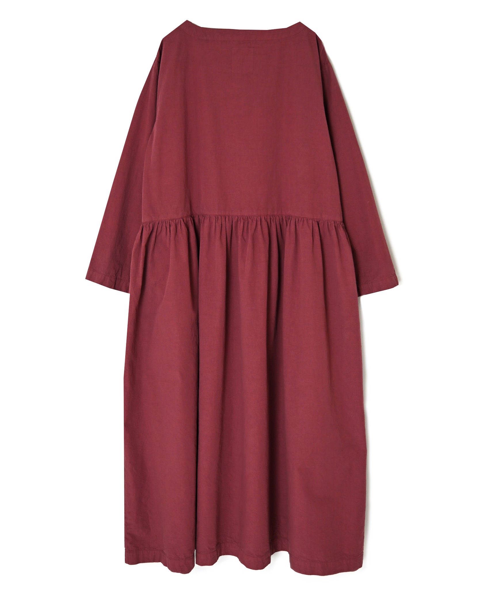INAM2653PD 40s POPLIN OVERDYE BOAT NECK L/SL ONE-PIECE