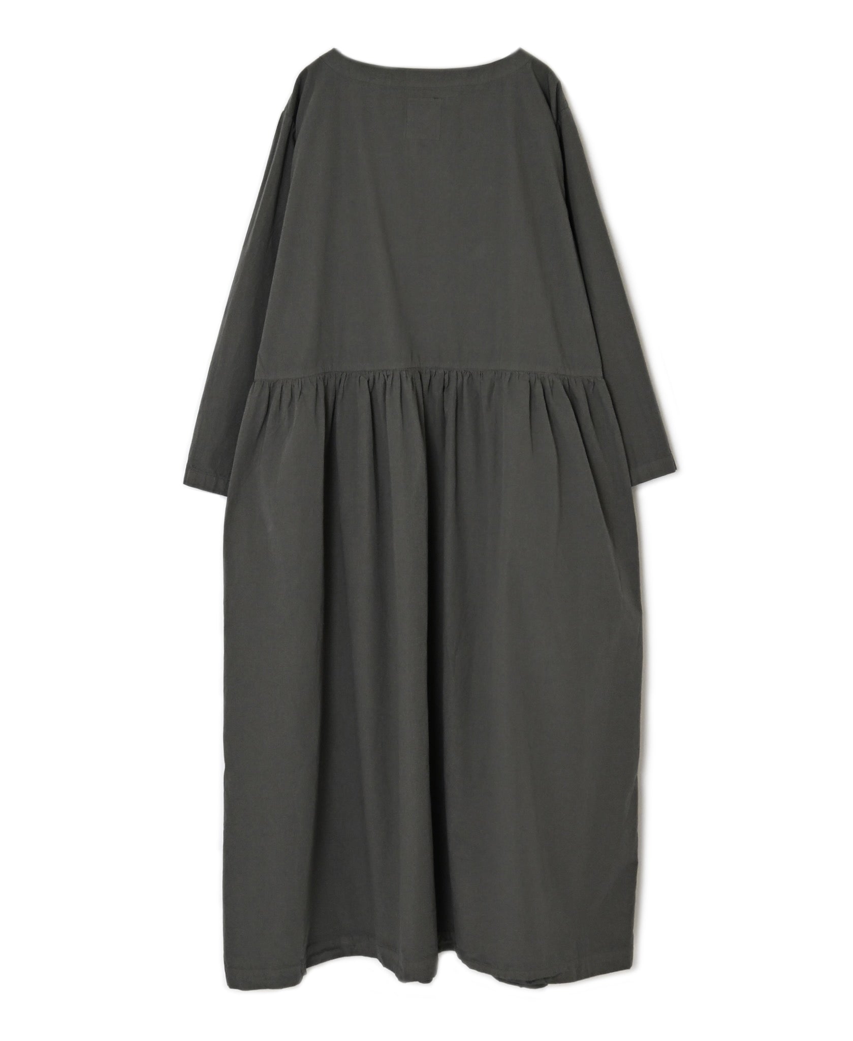INAM2653PD 40s POPLIN OVERDYE BOAT NECK L/SL ONE-PIECE
