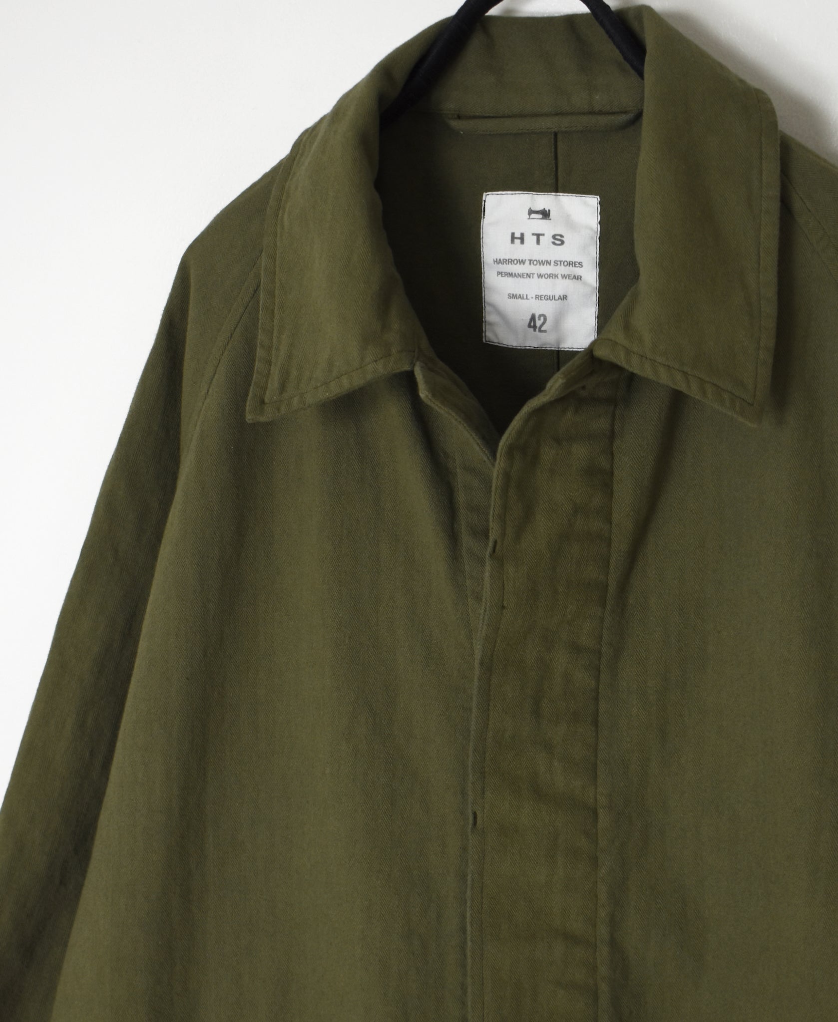 INHT2651D COTTON HERRINGBONE PLAIN OVERDYE BALMACAAN COAT