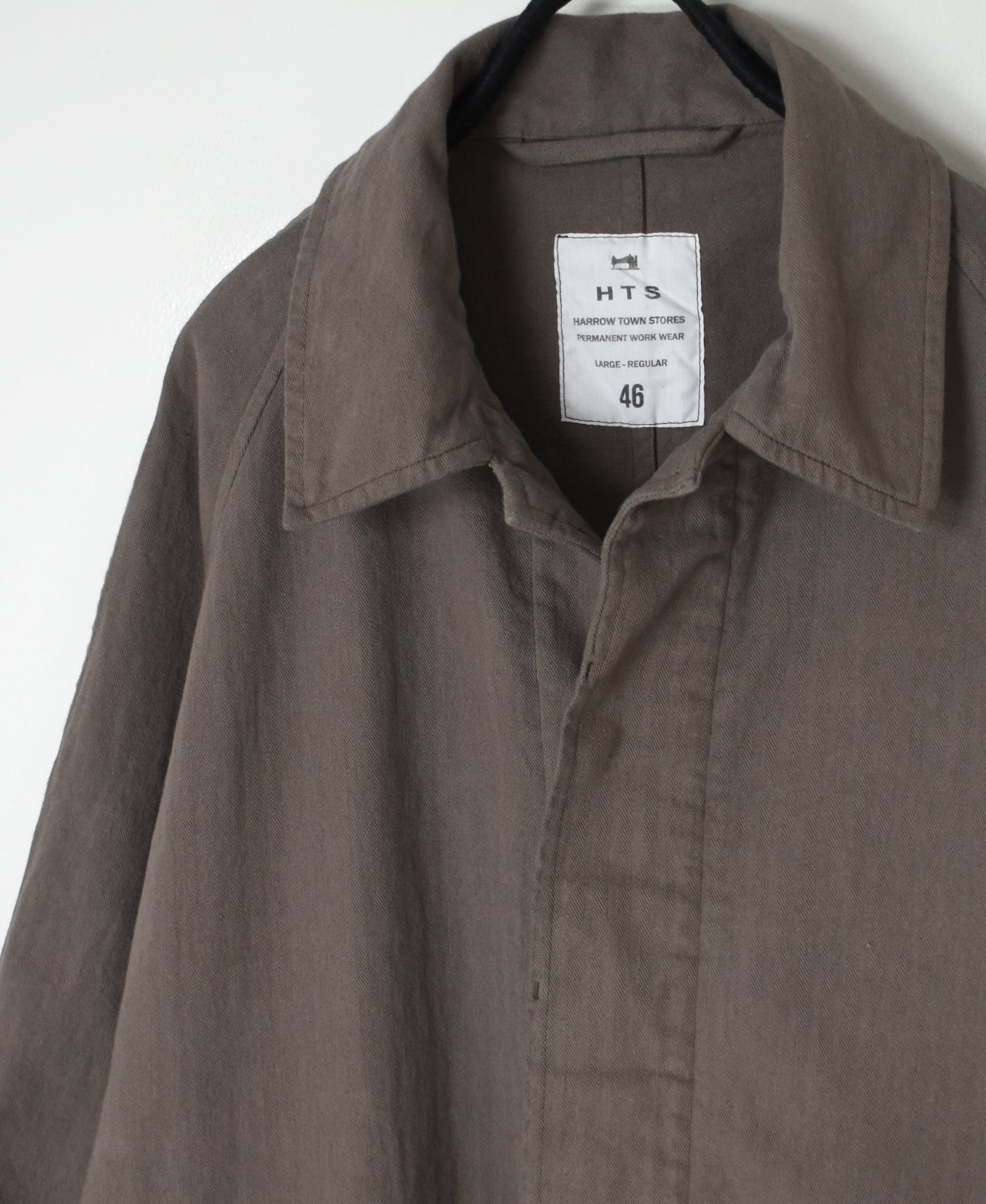 INHT2651D COTTON HERRINGBONE PLAIN OVERDYE BALMACAAN COAT