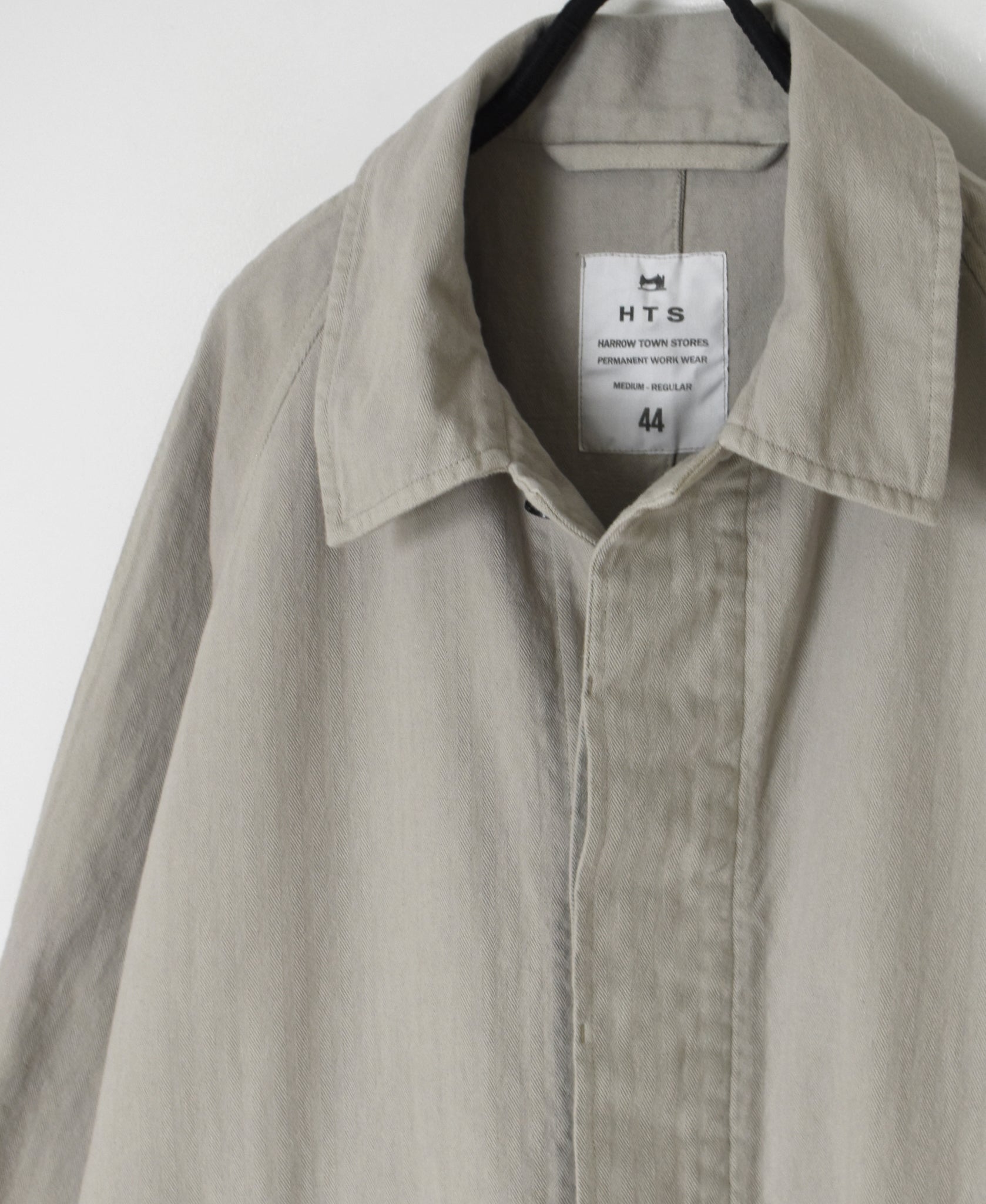 INHT2651D COTTON HERRINGBONE PLAIN OVERDYE BALMACAAN COAT