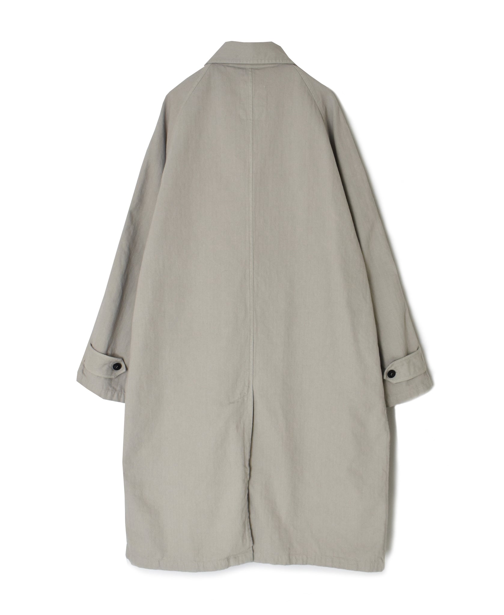 INHT2651D COTTON HERRINGBONE PLAIN OVERDYE BALMACAAN COAT