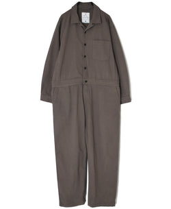 INHT2653D COTTON HERRINGBONE PLAIN OVERDYE ONE-UP COLLAR OVERALLS
