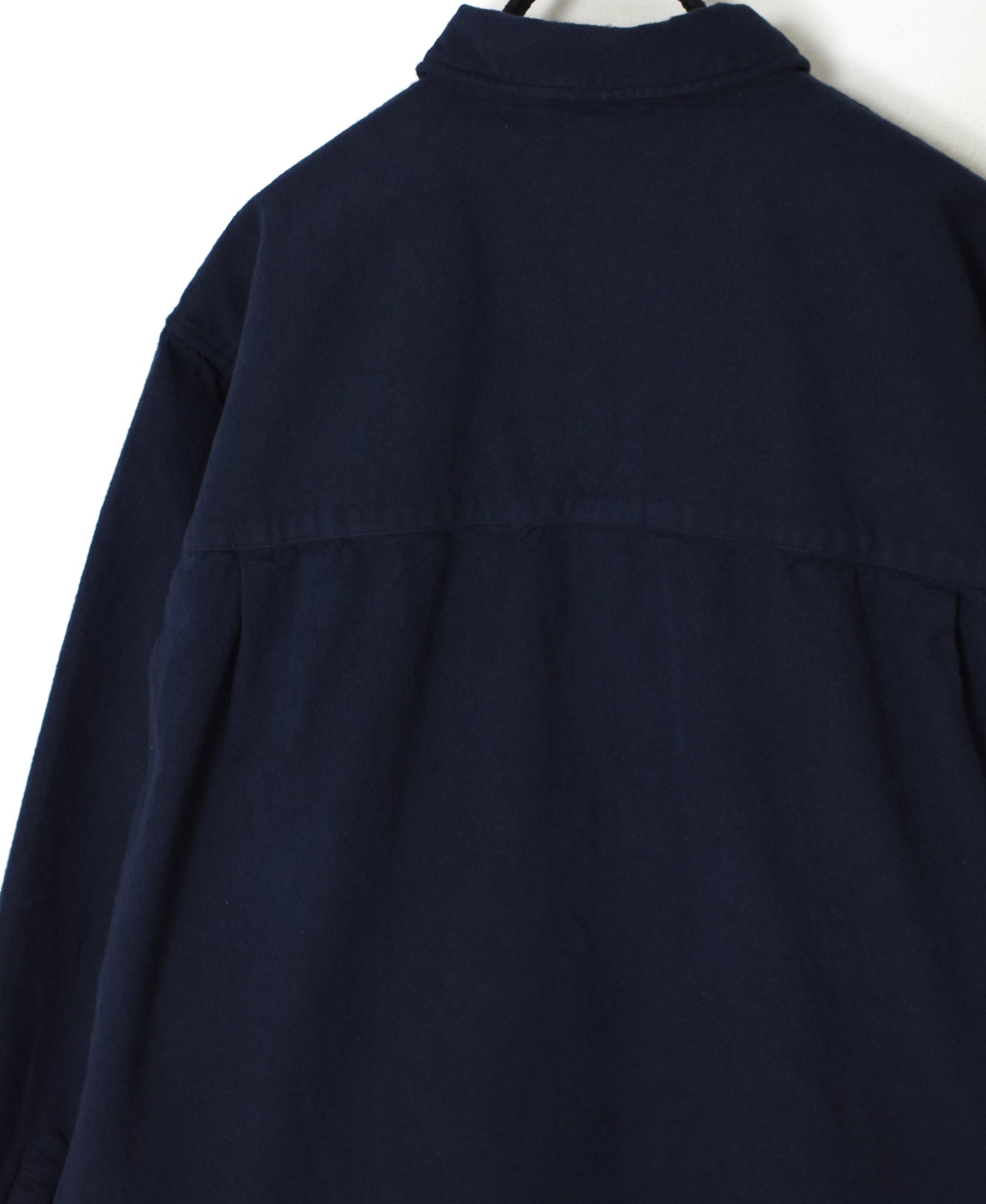 INHT2671D COTTON FLANNEL PLAIN OVERDYE ONE-UP COLLAR SHIRT