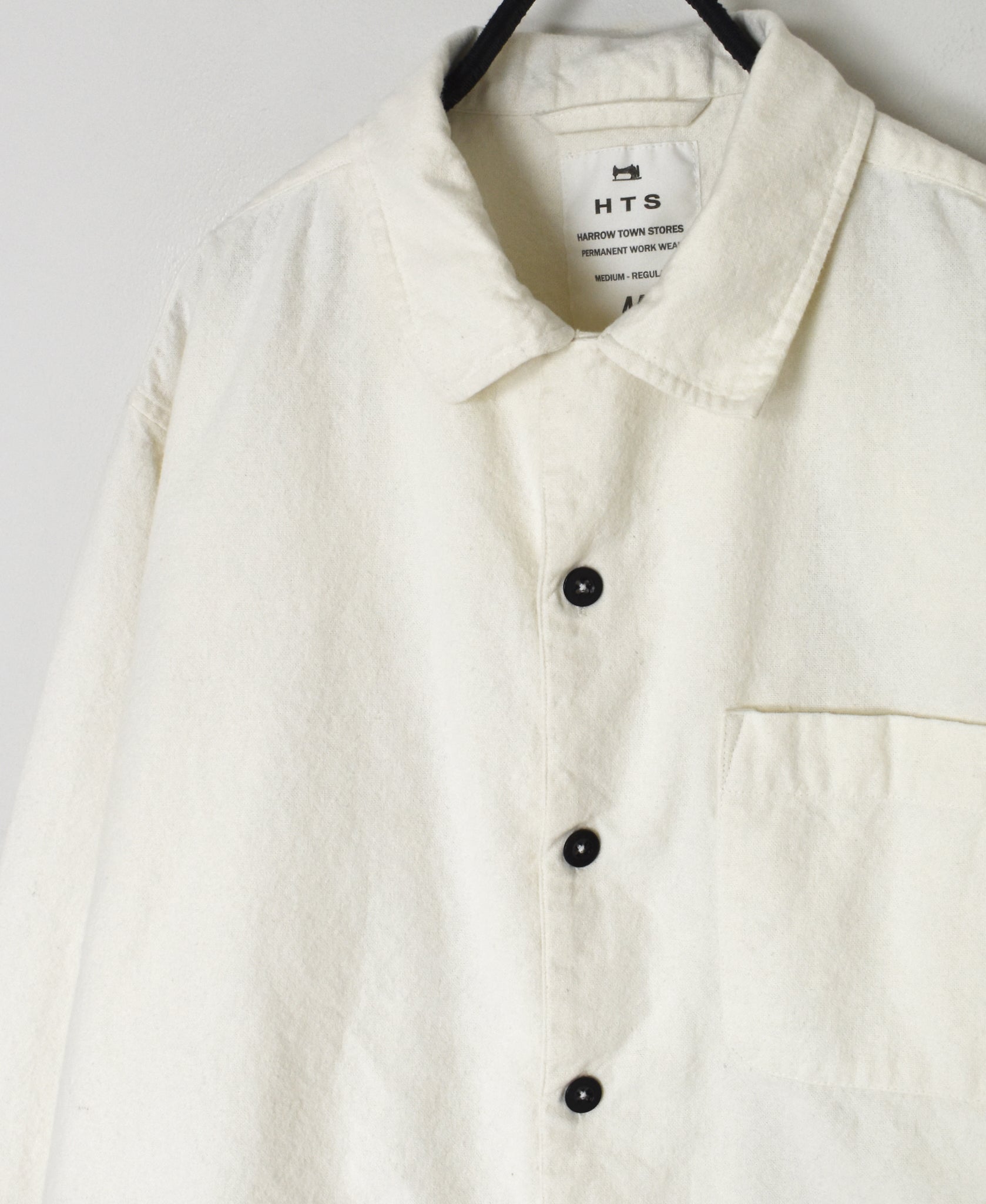 INHT2671D COTTON FLANNEL PLAIN OVERDYE ONE-UP COLLAR SHIRT