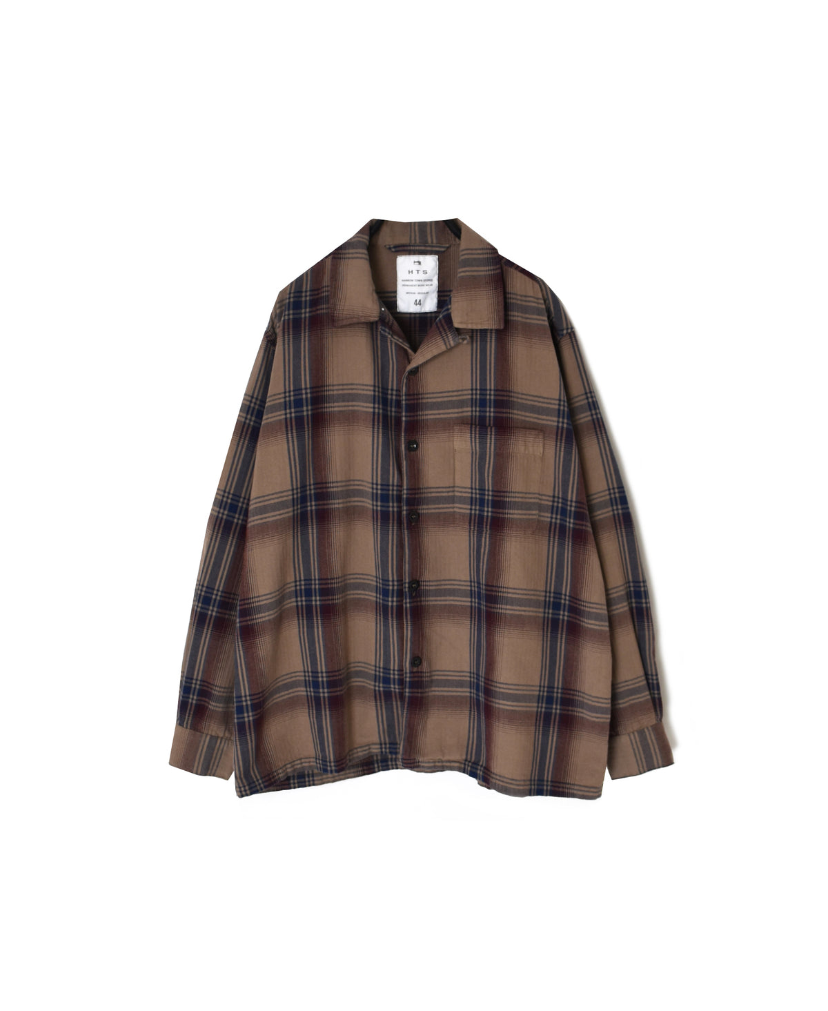INHT2681CD COTTON CHECK OVERDYE ONE-UP COLLAR SHIRT