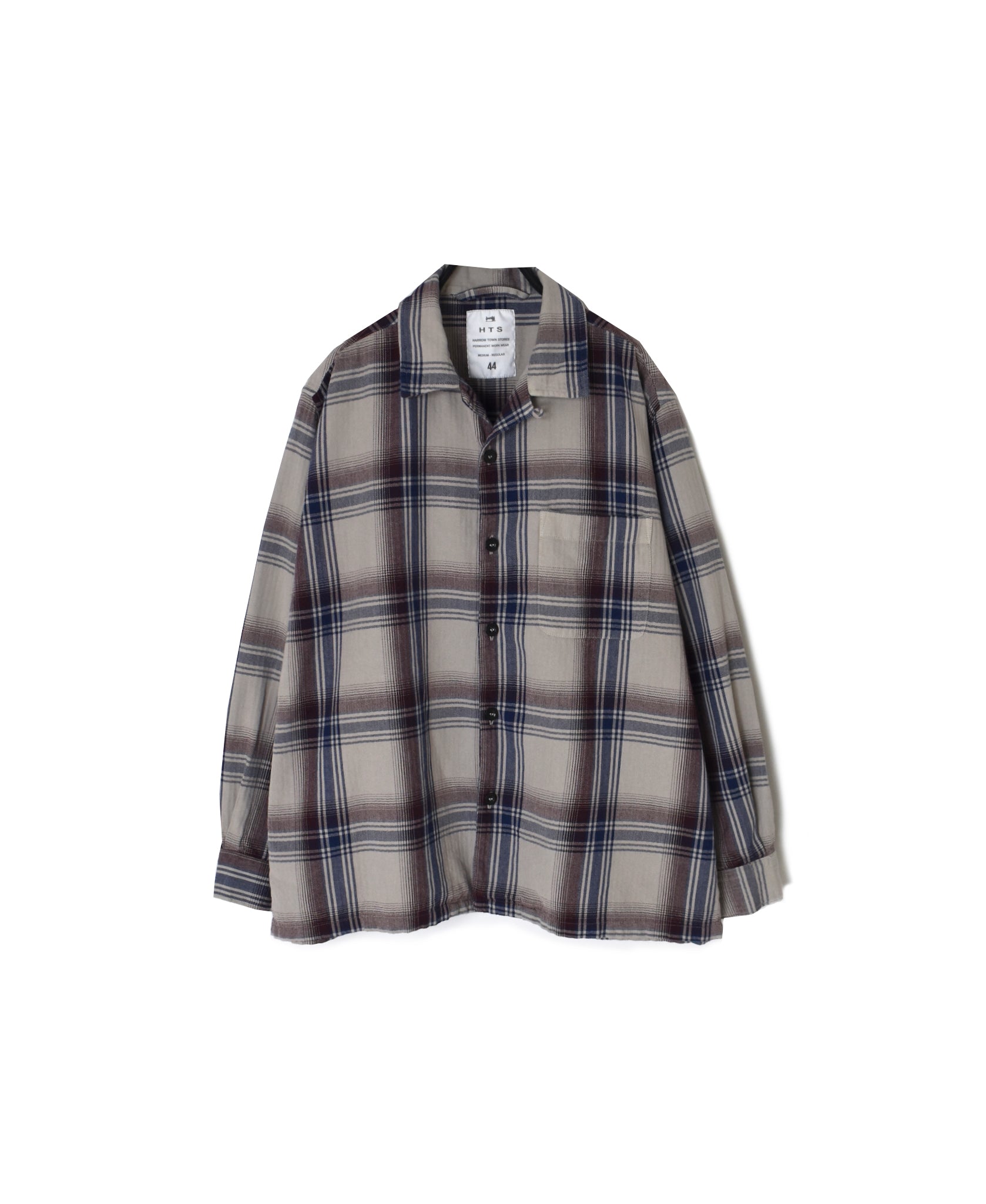 INHT2681CD COTTON CHECK OVERDYE ONE-UP COLLAR SHIRT