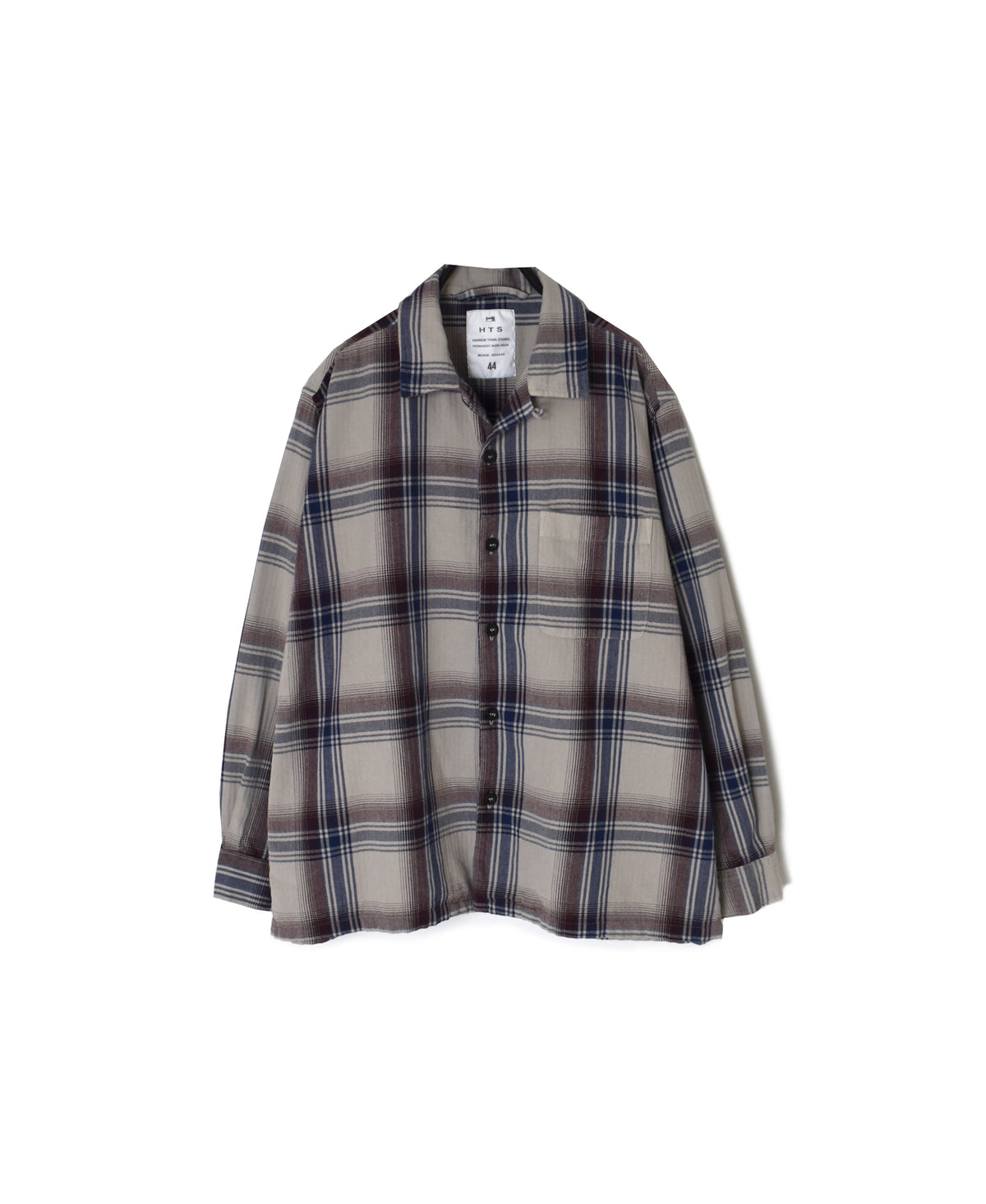 INHT2681CD COTTON CHECK OVERDYE ONE-UP COLLAR SHIRT