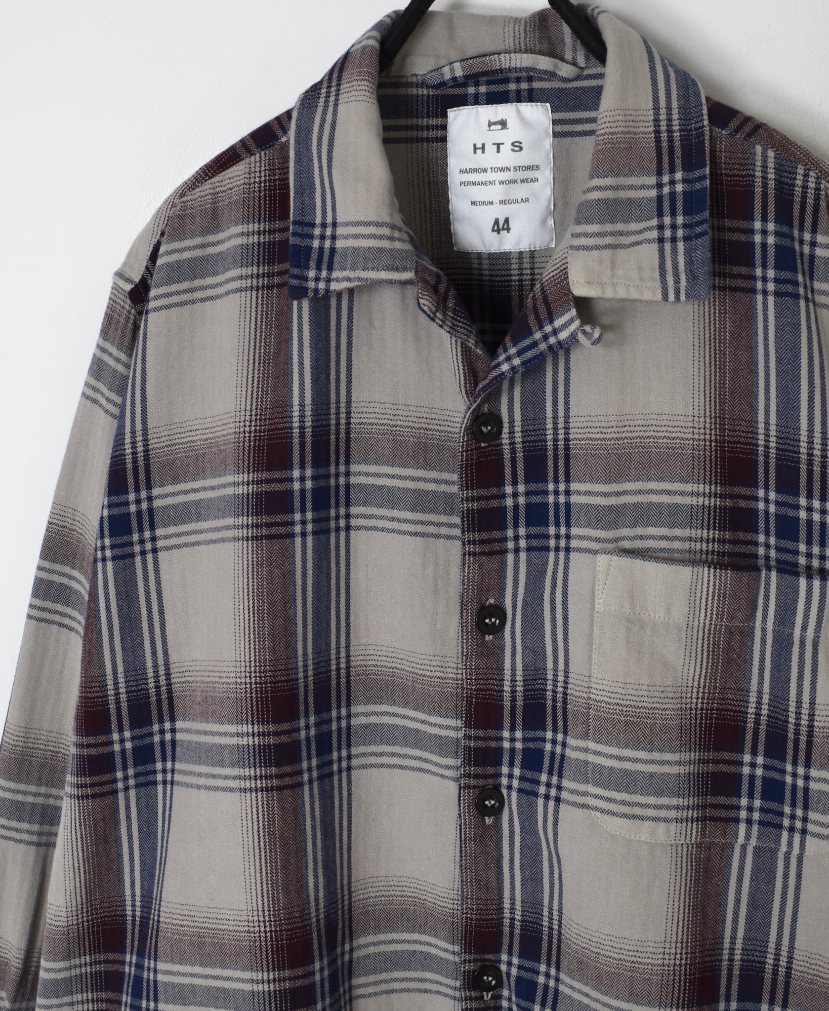 INHT2681CD COTTON CHECK OVERDYE ONE-UP COLLAR SHIRT