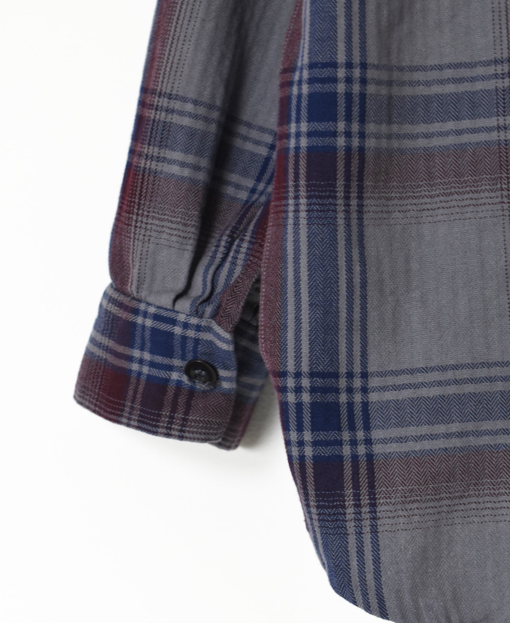 INHT2684CD COTTON CHECK OVERDYE HOODED PULLOVER SHIRT