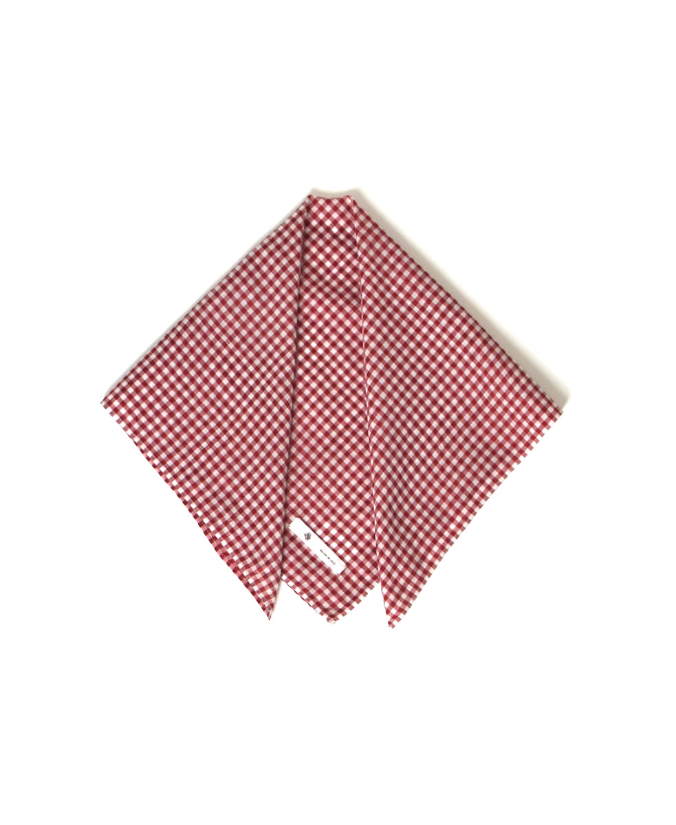 INMDS25026 HANDWOVEN COTTON/SILK GINGHAM CHECK SQUARE STOLE 58×58㎝