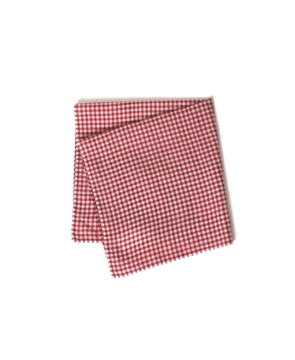 INMDS25026 HANDWOVEN COTTON/SILK GINGHAM CHECK SQUARE STOLE 58×58㎝