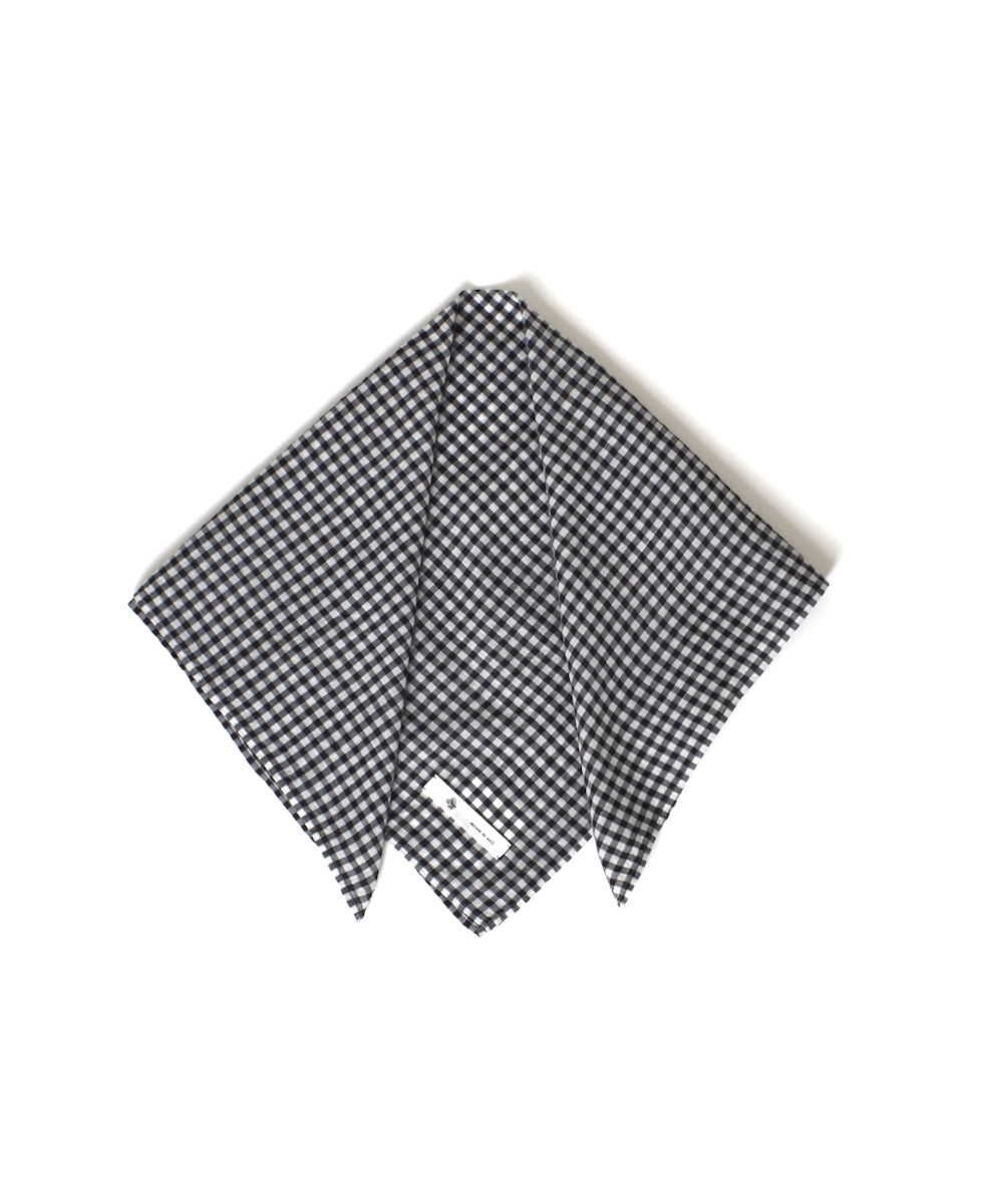 INMDS25026 HANDWOVEN COTTON/SILK GINGHAM CHECK SQUARE STOLE 58×58㎝