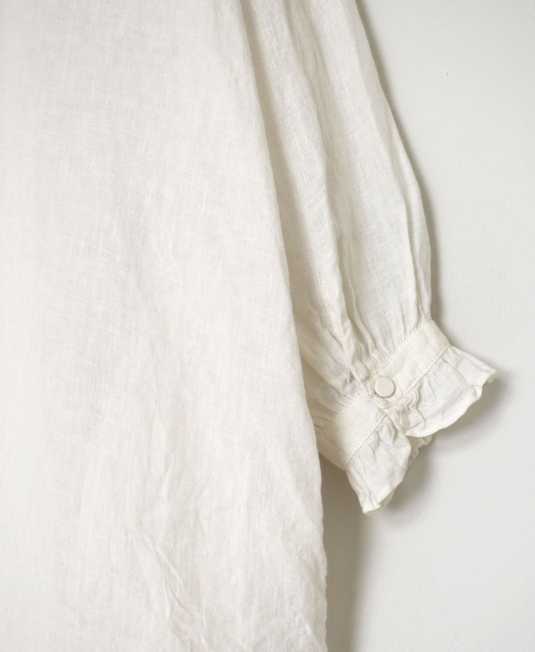 INMDS26002D 60s AUTOLOOM LINEN PLAIN OVERDYE FRILL COLLAR LONG SHIRTS