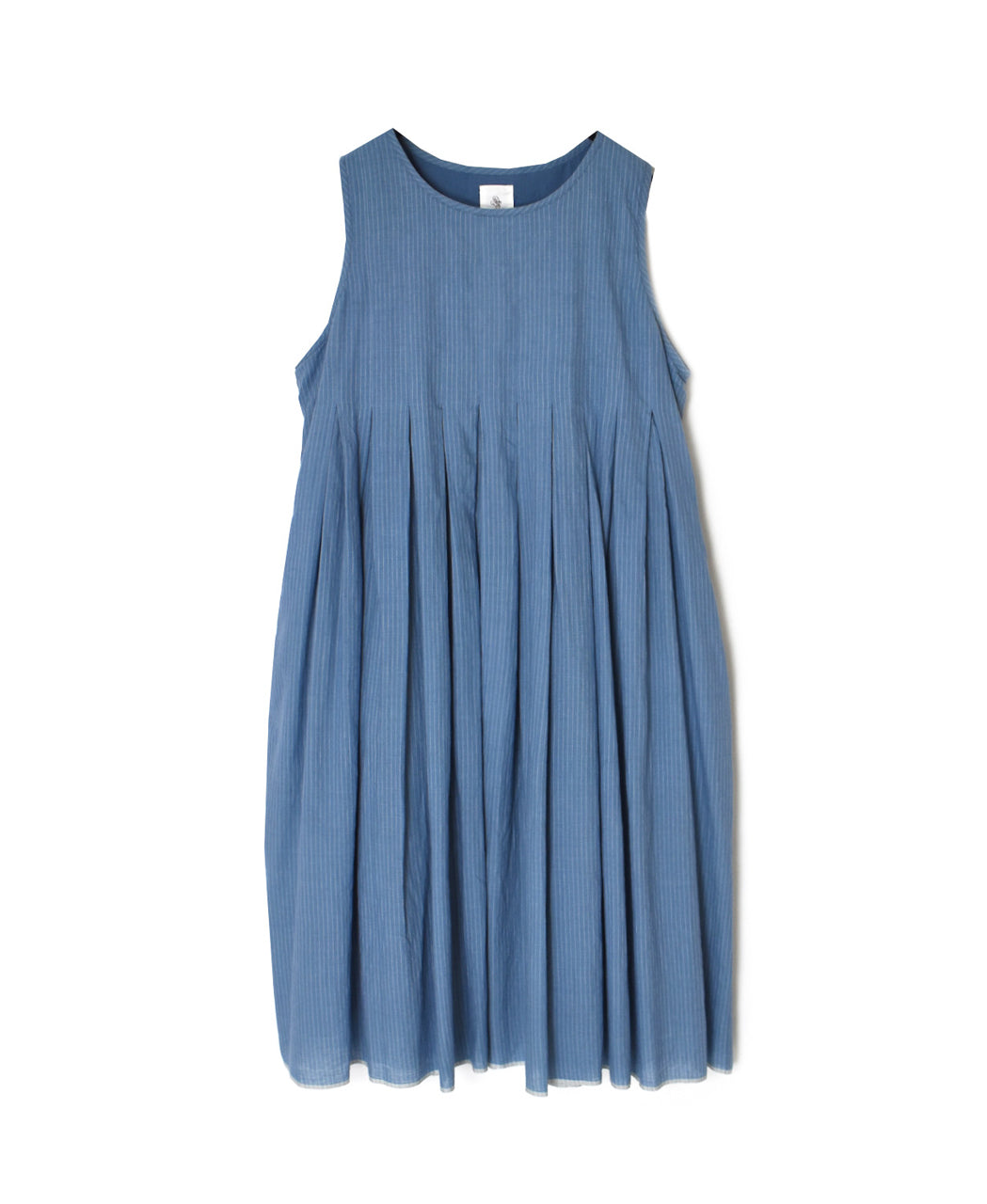 INMDS26063 HANDWOVEN COTTON STRIPE INVERTED PLEAT NO/SL PULLOVER DRESS