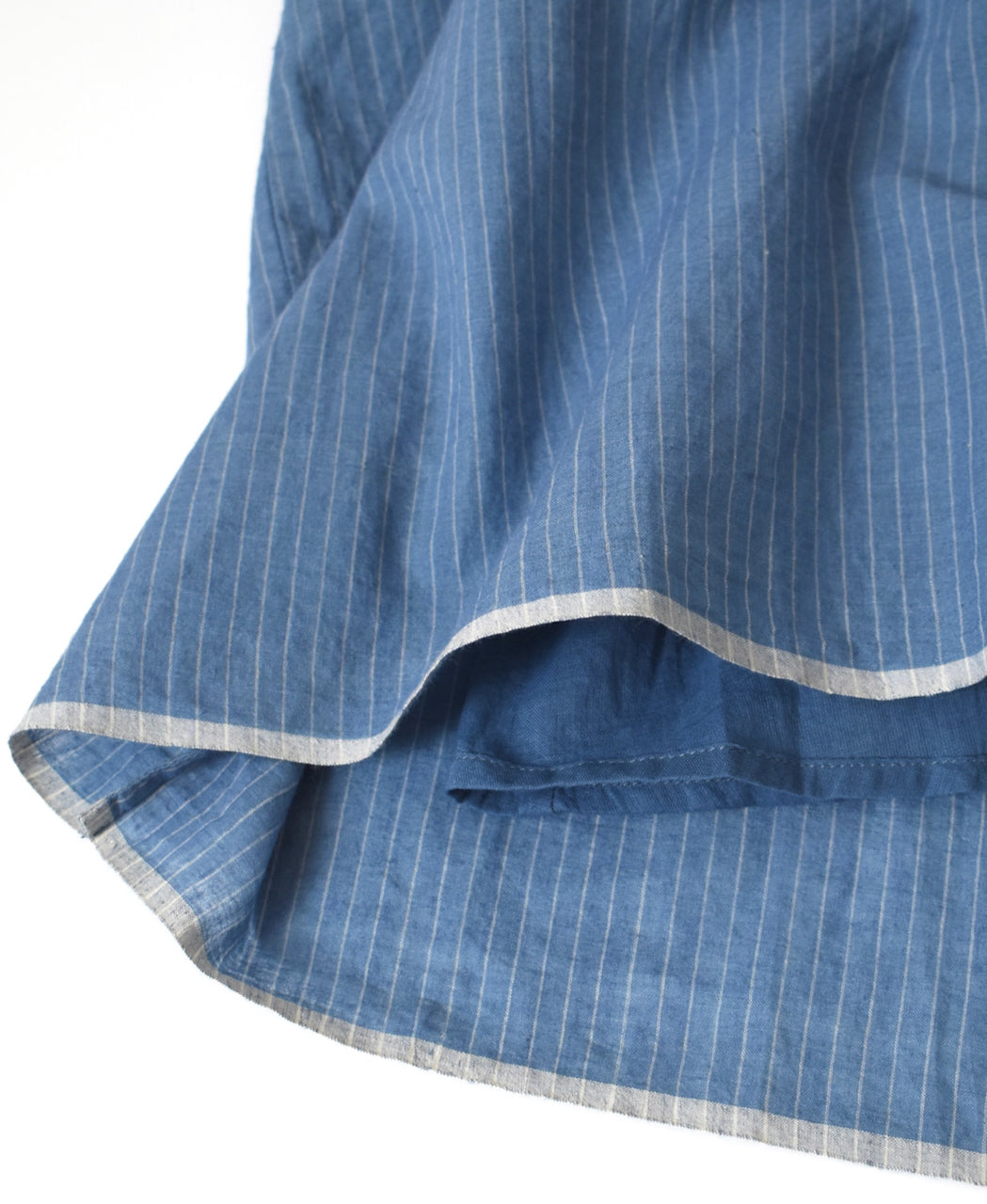 INMDS26063 HANDWOVEN COTTON STRIPE INVERTED PLEAT NO/SL PULLOVER DRESS