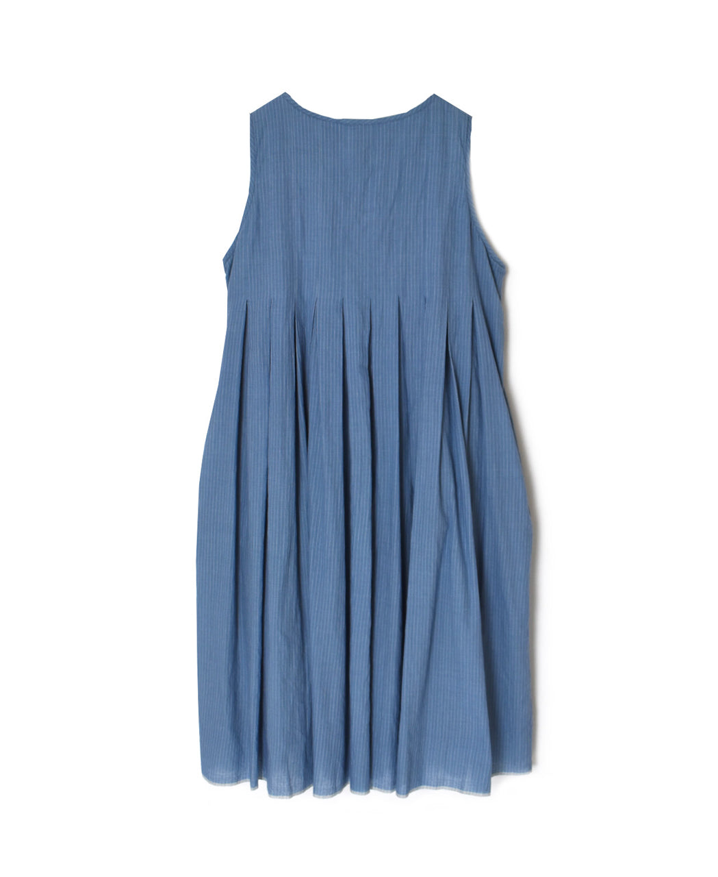 INMDS26063 HANDWOVEN COTTON STRIPE INVERTED PLEAT NO/SL PULLOVER DRESS