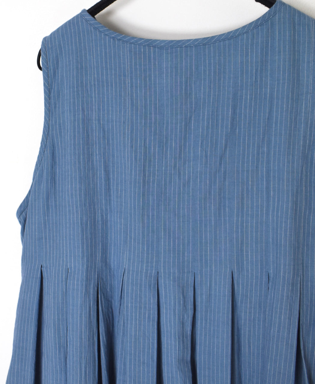 INMDS26063 HANDWOVEN COTTON STRIPE INVERTED PLEAT NO/SL PULLOVER DRESS