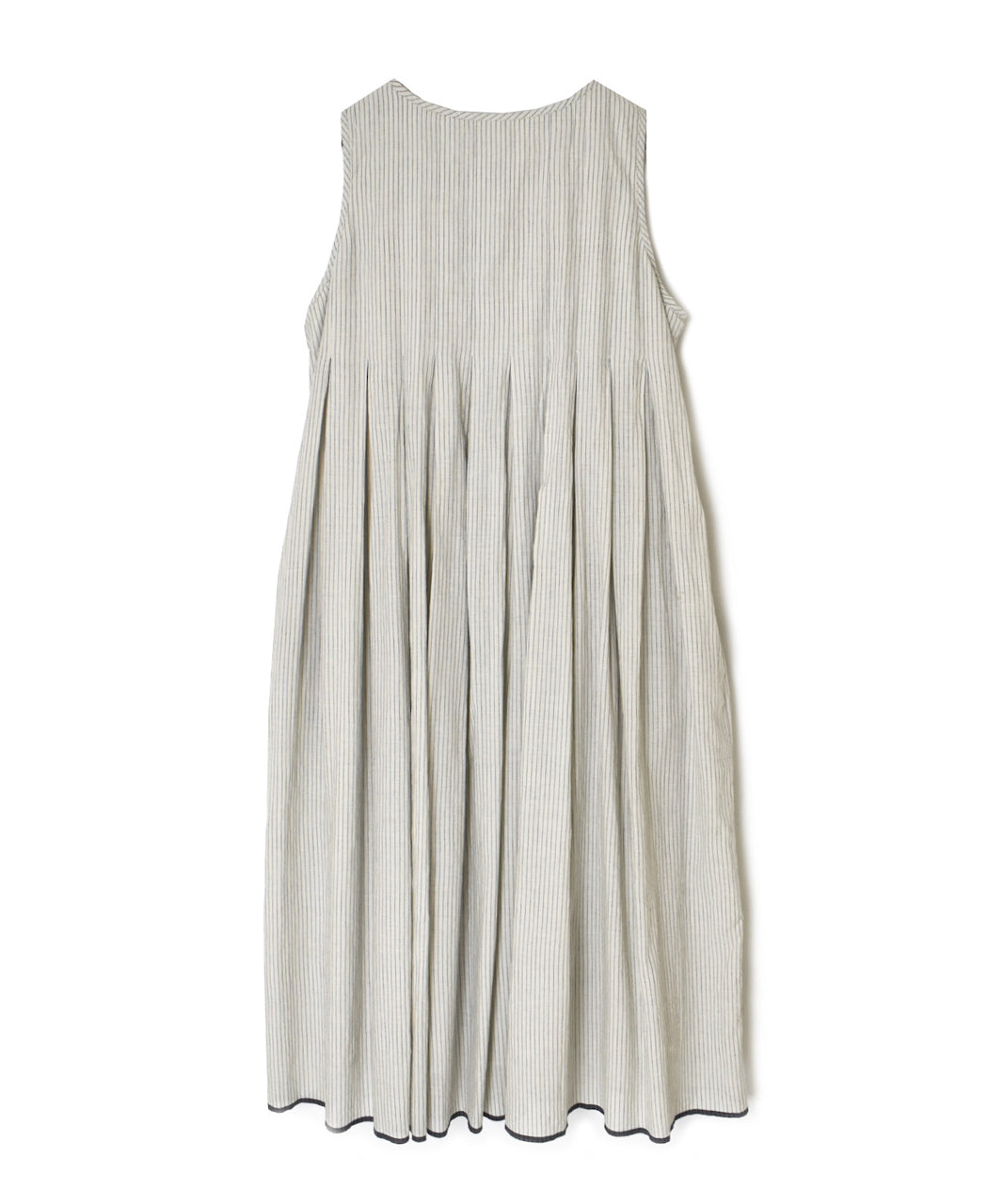 INMDS26063 HANDWOVEN COTTON STRIPE INVERTED PLEAT NO/SL PULLOVER DRESS
