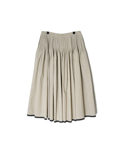 INMDS26735 HANDWOVEN HEAVY COTTON PLAIN WITH SELVAGE FLARED SKIRT WITH PINTUCK